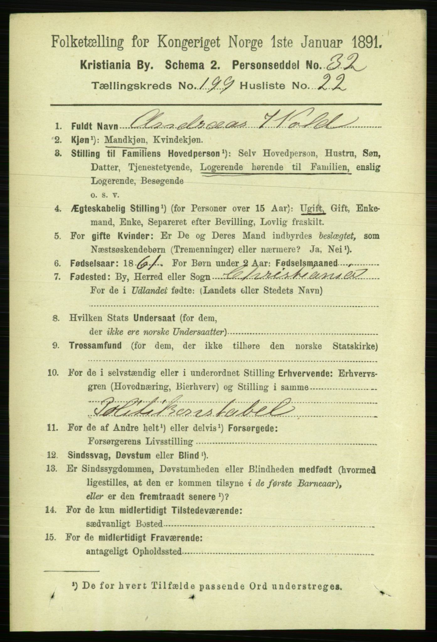 RA, 1891 census for 0301 Kristiania, 1891, p. 120044
