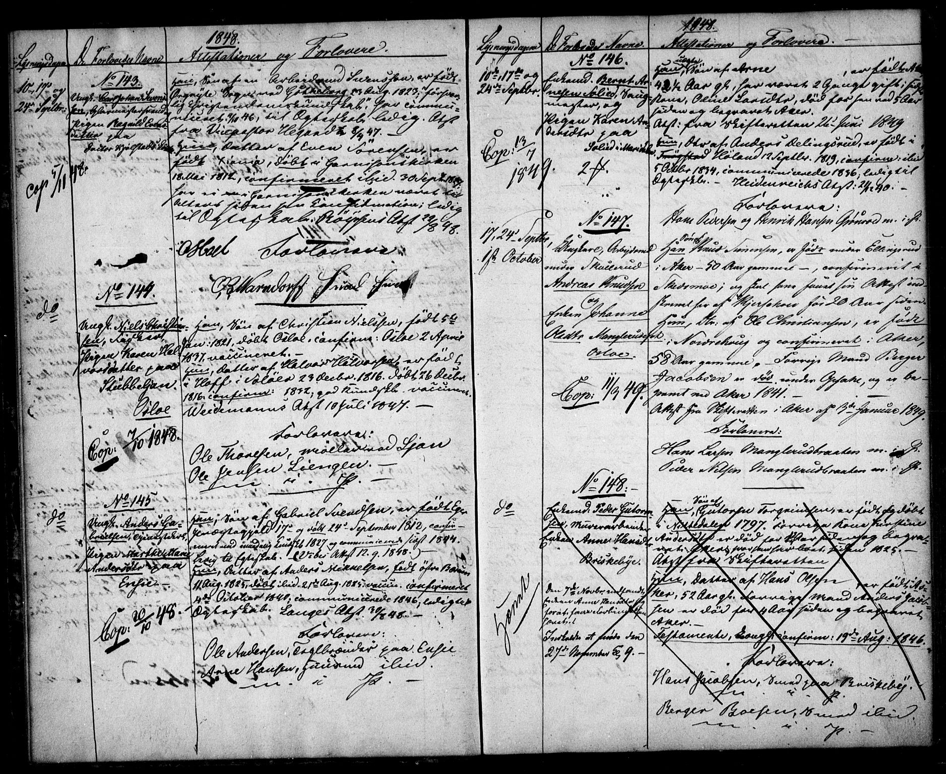 Aker prestekontor kirkebøker, AV/SAO-A-10861/H/L0004: Banns register no. 4, 1848-1853