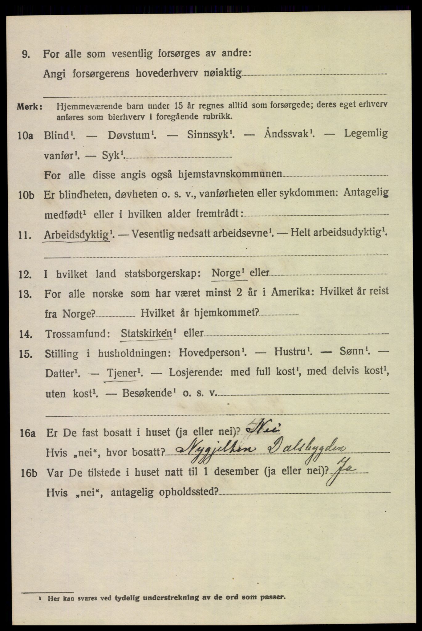 SAH, 1920 census for Tolga, 1920, p. 8144