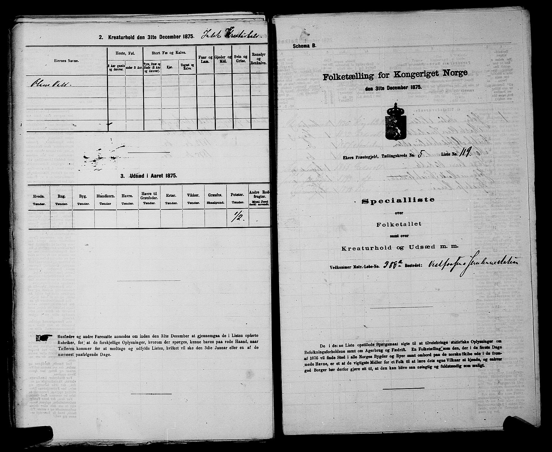 SAKO, 1875 census for 0624P Eiker, 1875, p. 1079