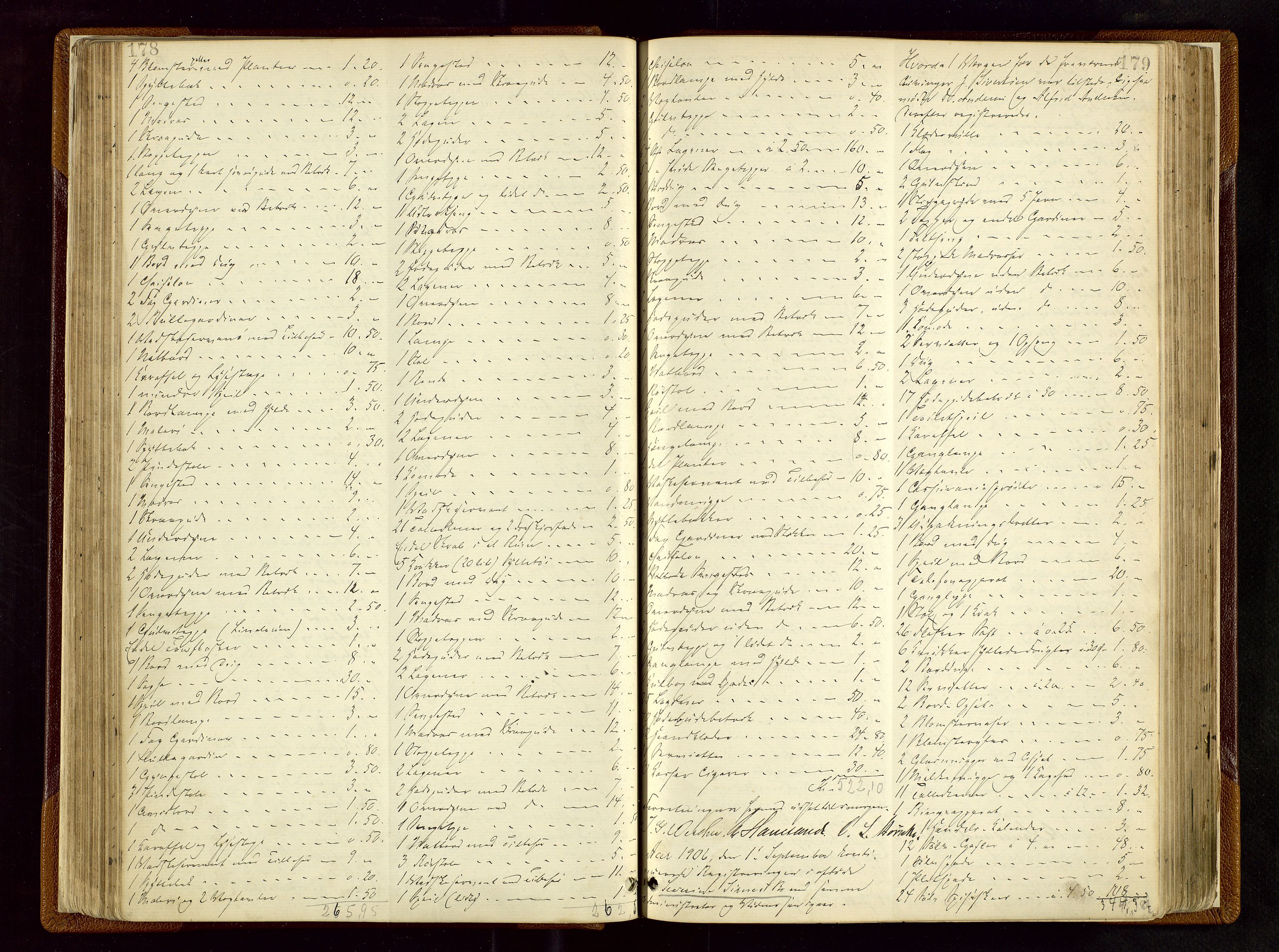 Haugesund tingrett, AV/SAST-A-101415/01/IV/IVB/L0003: Skifteregistreringsprotokoll, med register, 1898-1914, p. 178-179