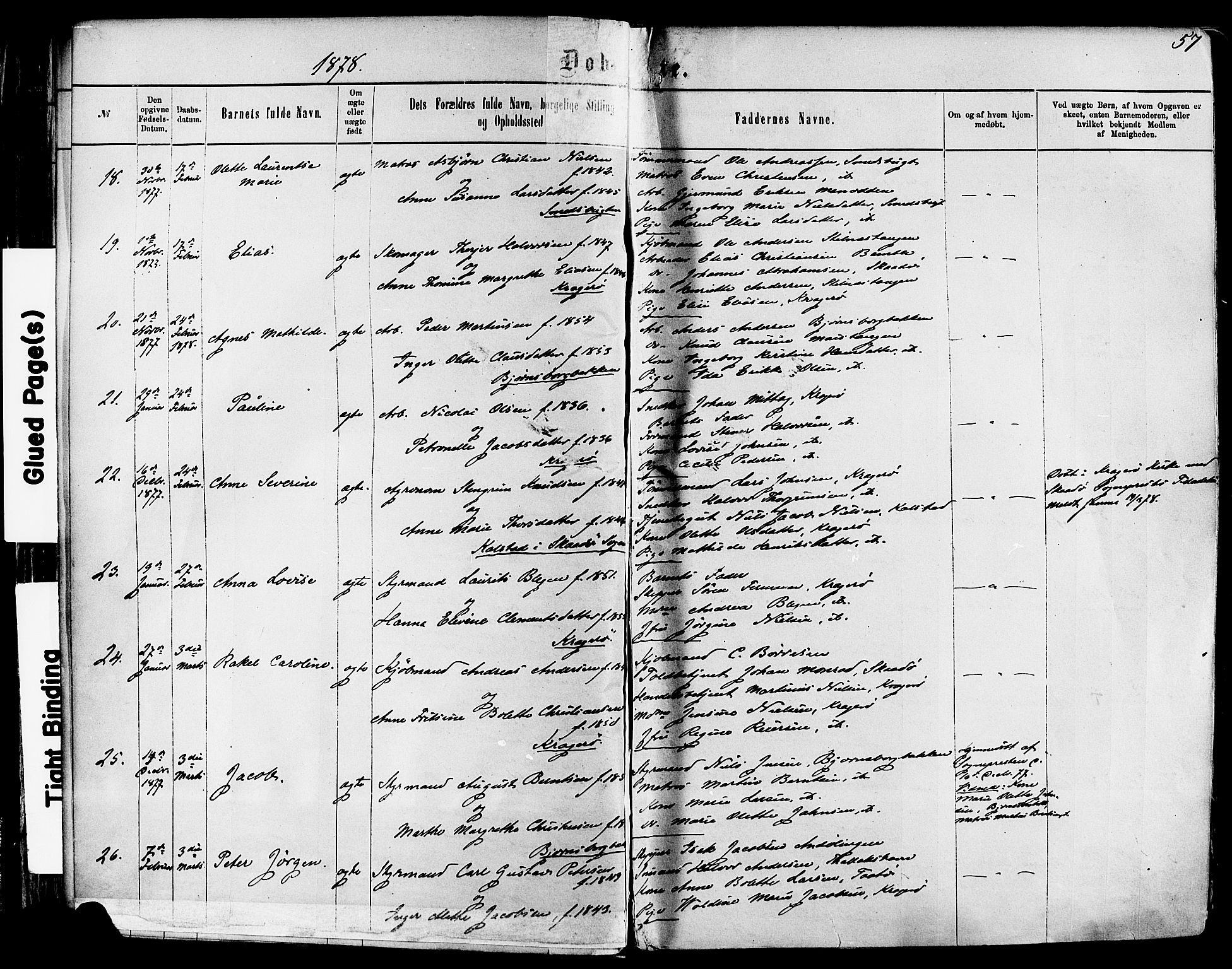 Kragerø kirkebøker, SAKO/A-278/F/Fa/L0011: Parish register (official) no. 11, 1875-1886, p. 57