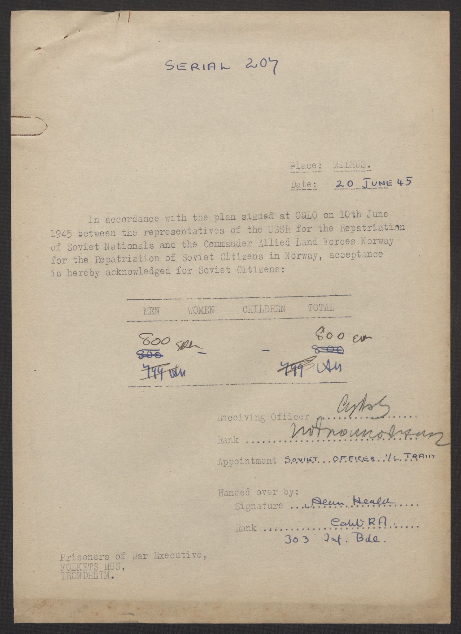 Flyktnings- og fangedirektoratet, Repatrieringskontoret, AV/RA-S-1681/D/Db/L0017: Displaced Persons (DPs) og sivile tyskere, 1945-1948, p. 497