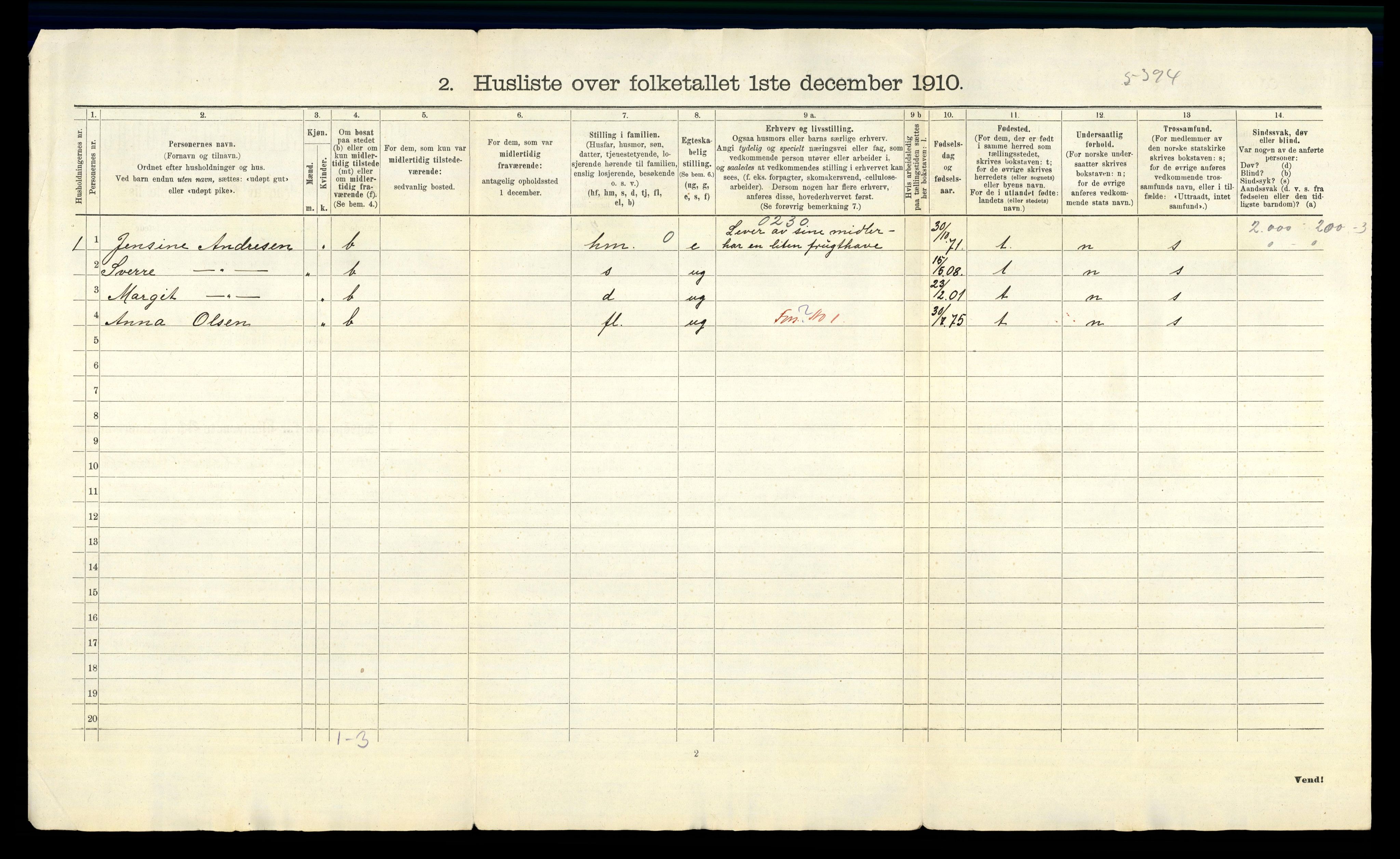 RA, 1910 census for Hvaler, 1910, p. 43