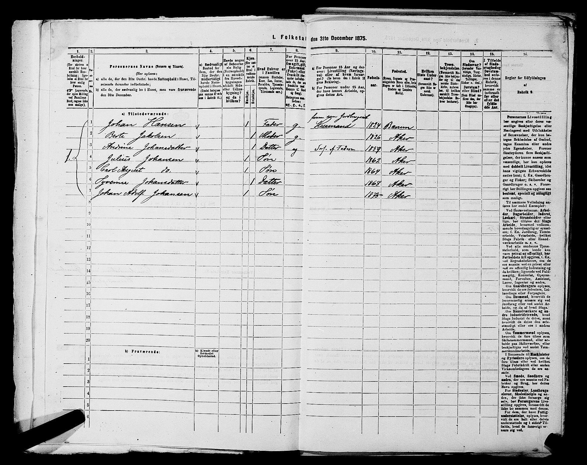 RA, 1875 census for 0218aP Vestre Aker, 1875, p. 1923