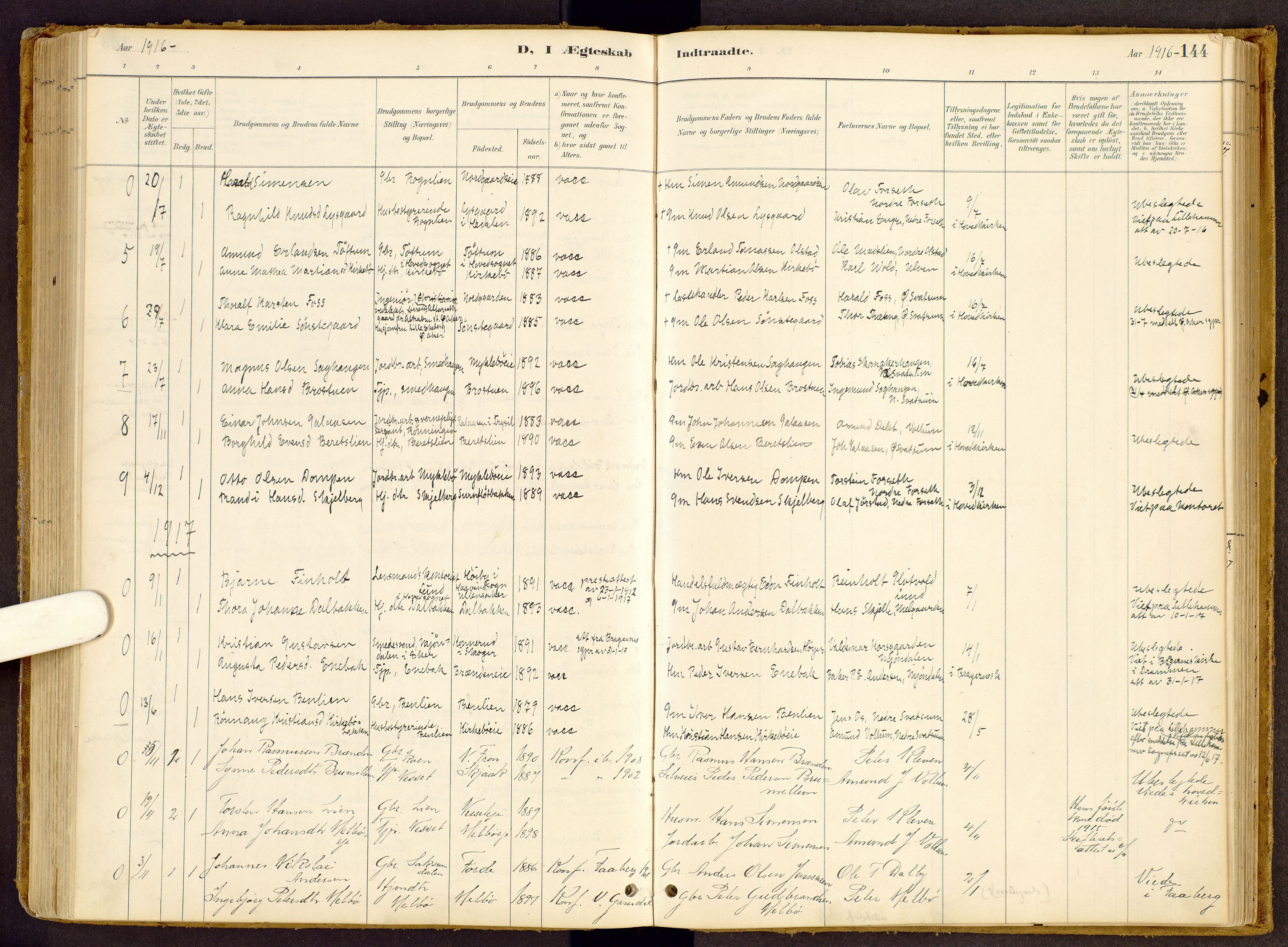 Vestre Gausdal prestekontor, SAH/PREST-094/H/Ha/Haa/L0002: Parish register (official) no. 2, 1887-1918, p. 144