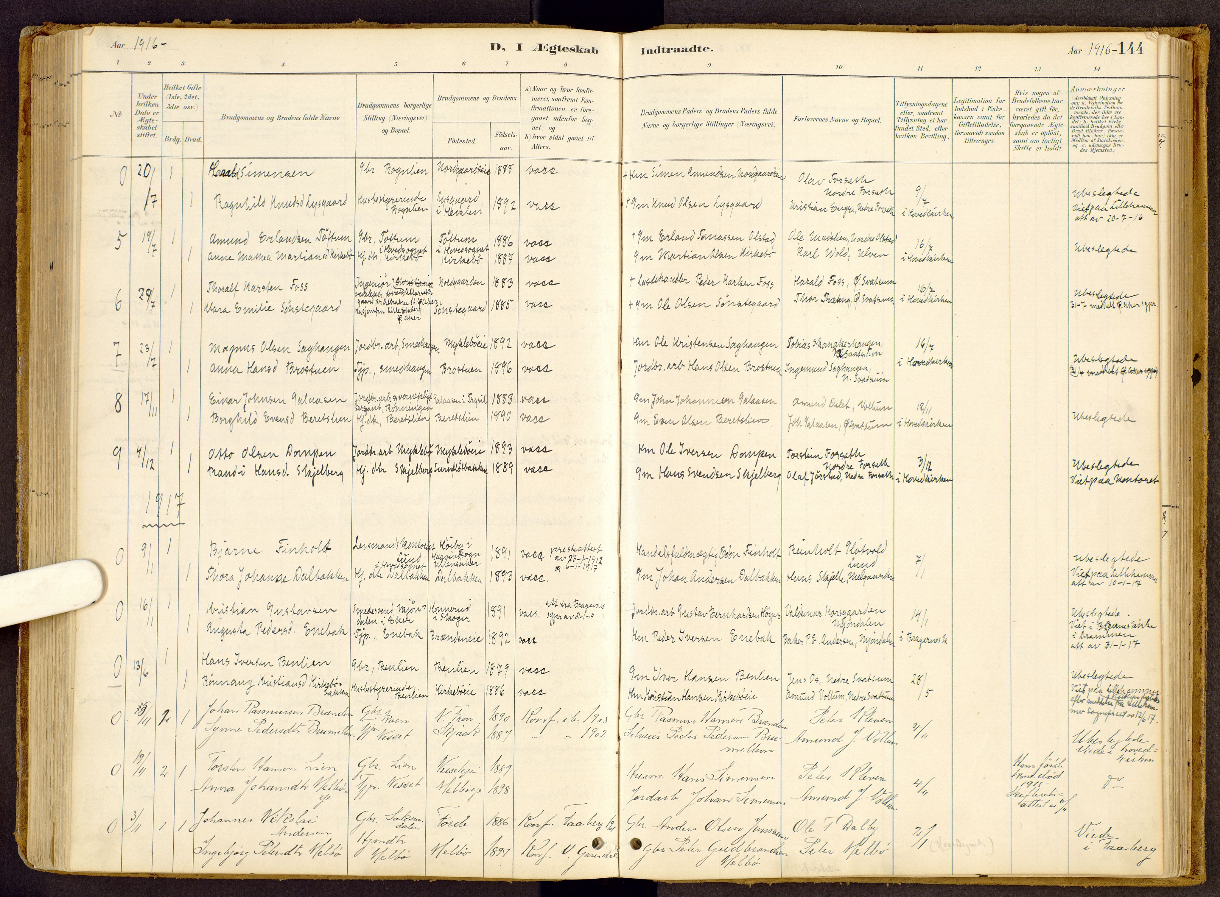 Vestre Gausdal prestekontor, AV/SAH-PREST-094/H/Ha/Haa/L0002: Parish register (official) no. 2, 1887-1918, p. 144