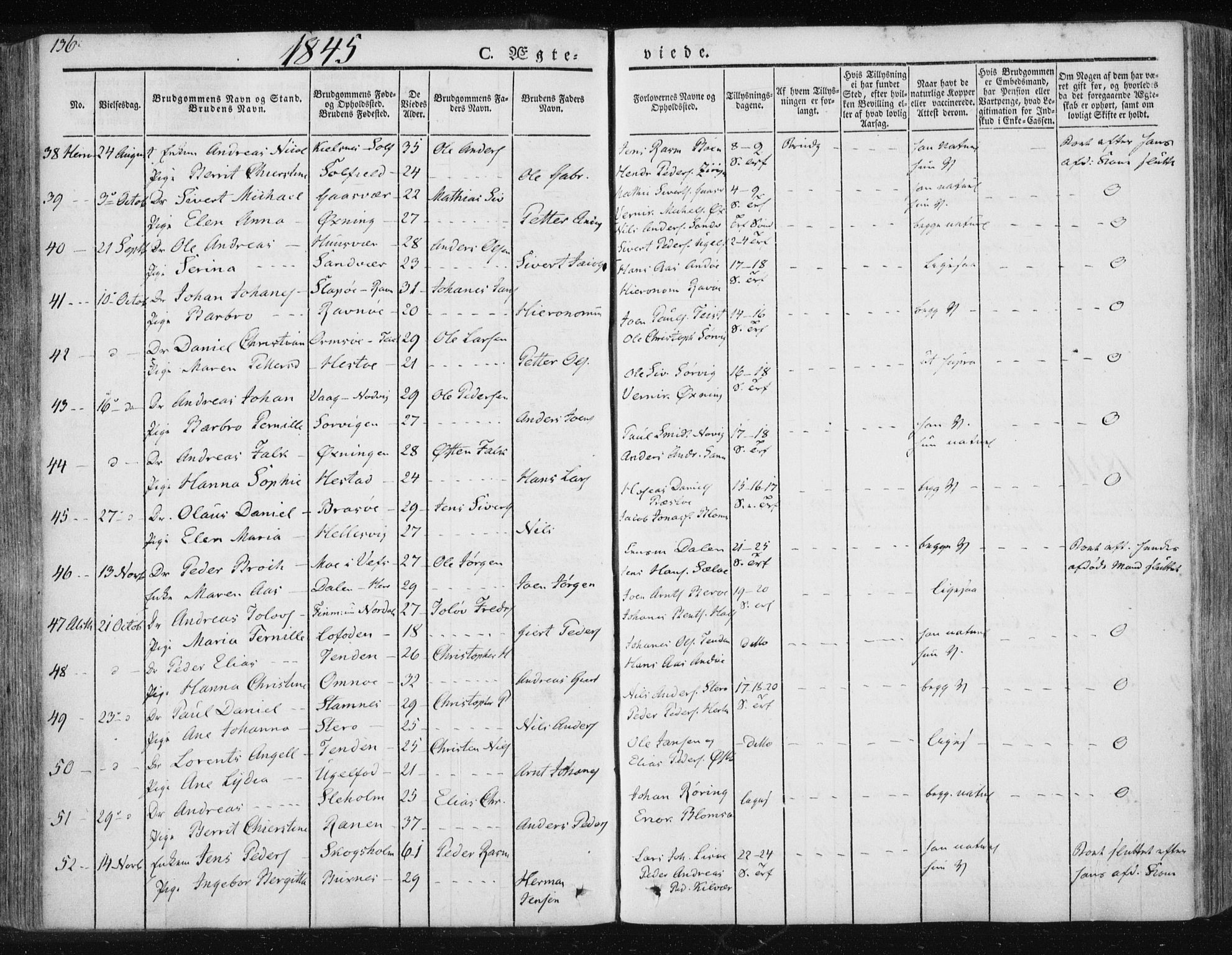 Ministerialprotokoller, klokkerbøker og fødselsregistre - Nordland, SAT/A-1459/830/L0447: Parish register (official) no. 830A11, 1831-1854, p. 136