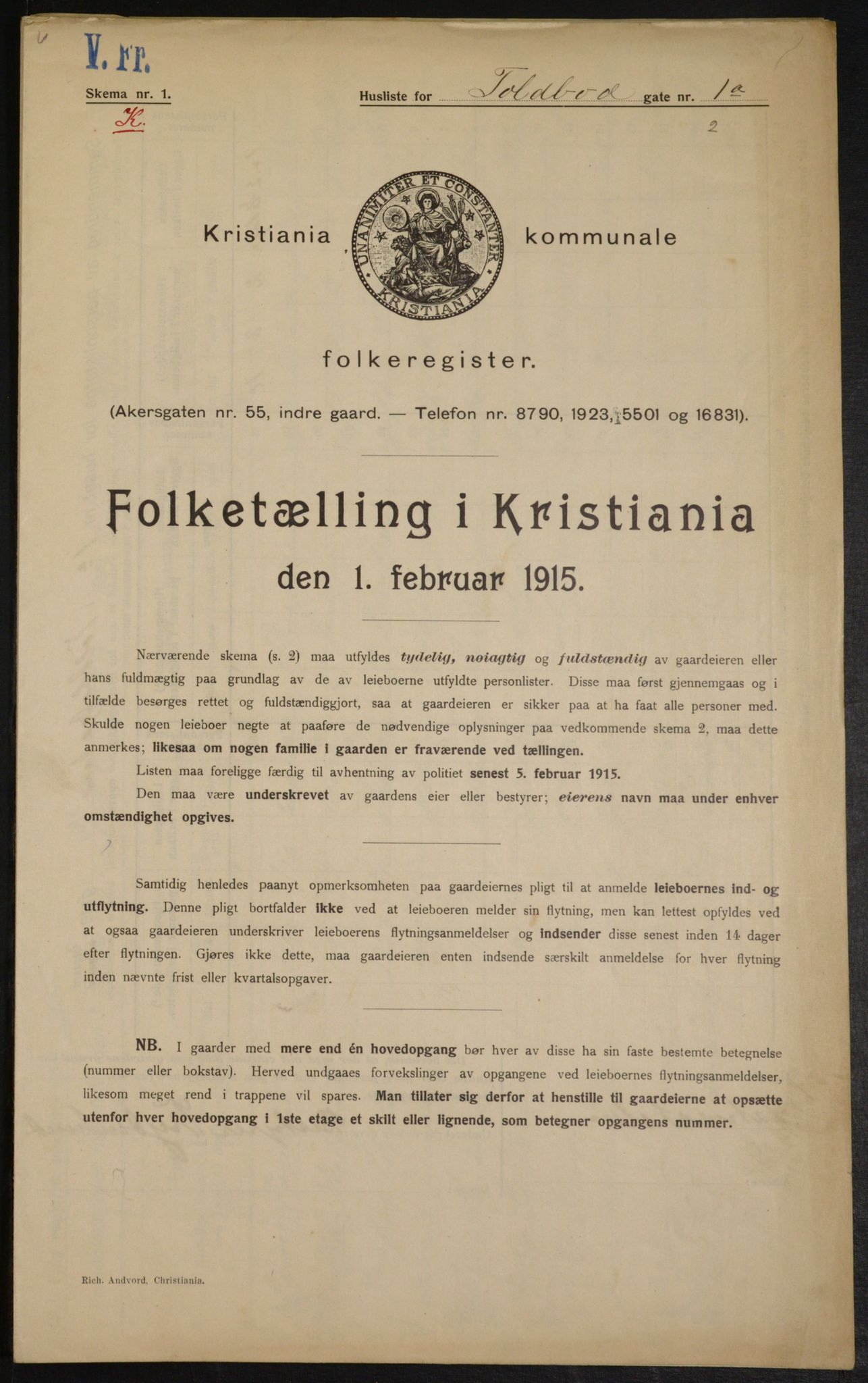 OBA, Municipal Census 1915 for Kristiania, 1915, p. 113490