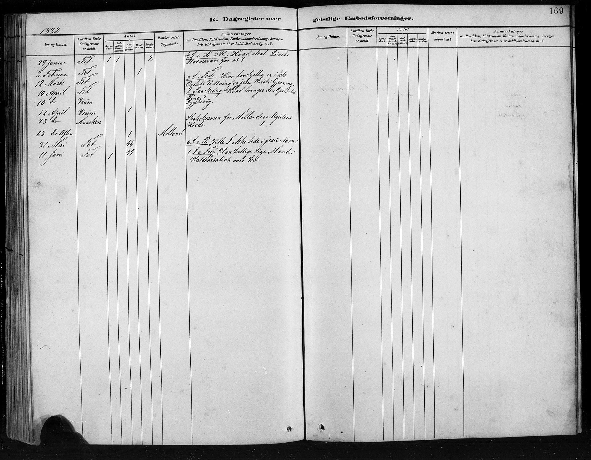 Jostedal sokneprestembete, SAB/A-80601/H/Hab/Habb/L0001: Parish register (copy) no. B 1, 1882-1921, p. 169