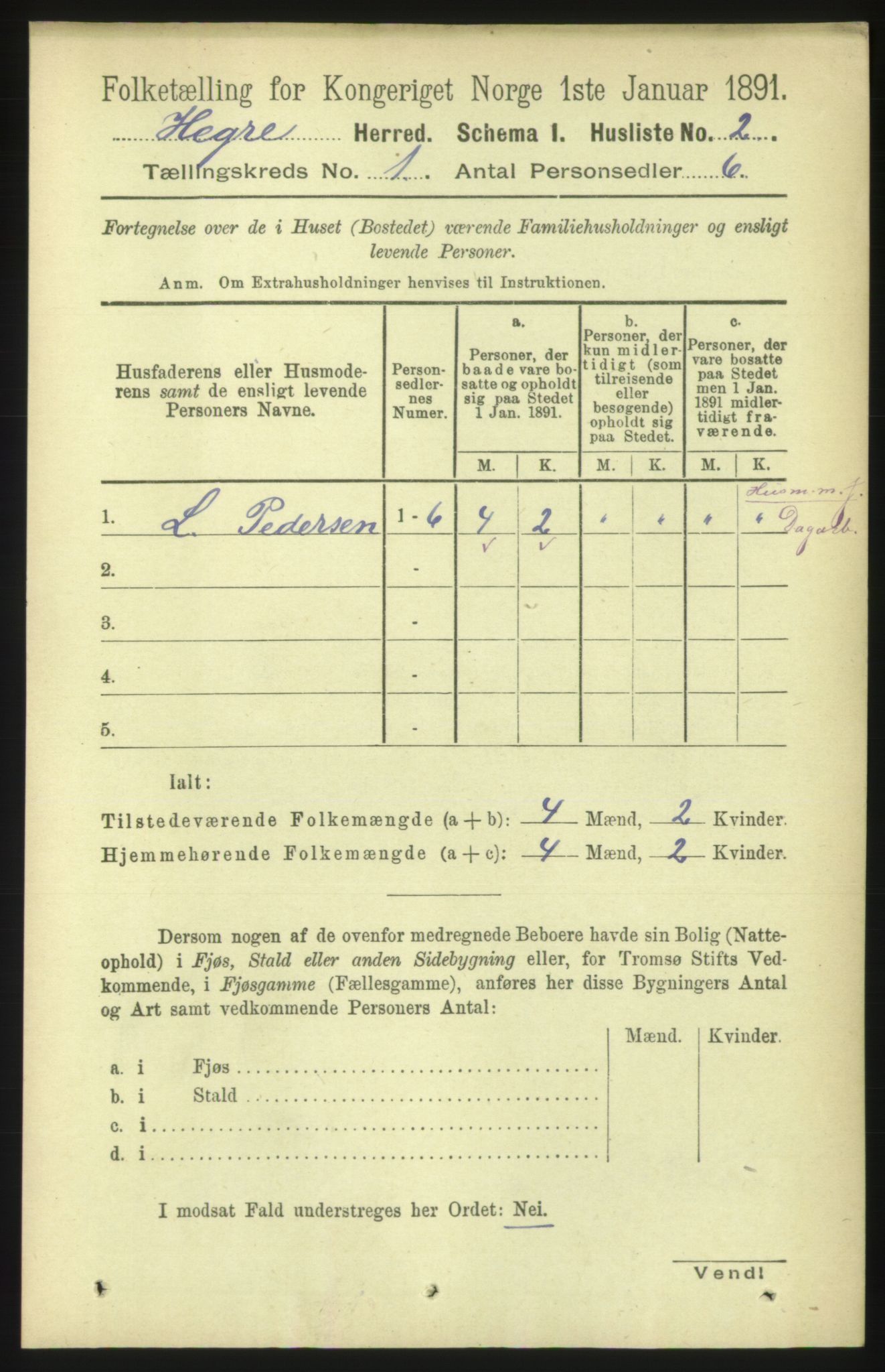 RA, 1891 census for 1712 Hegra, 1891, p. 22