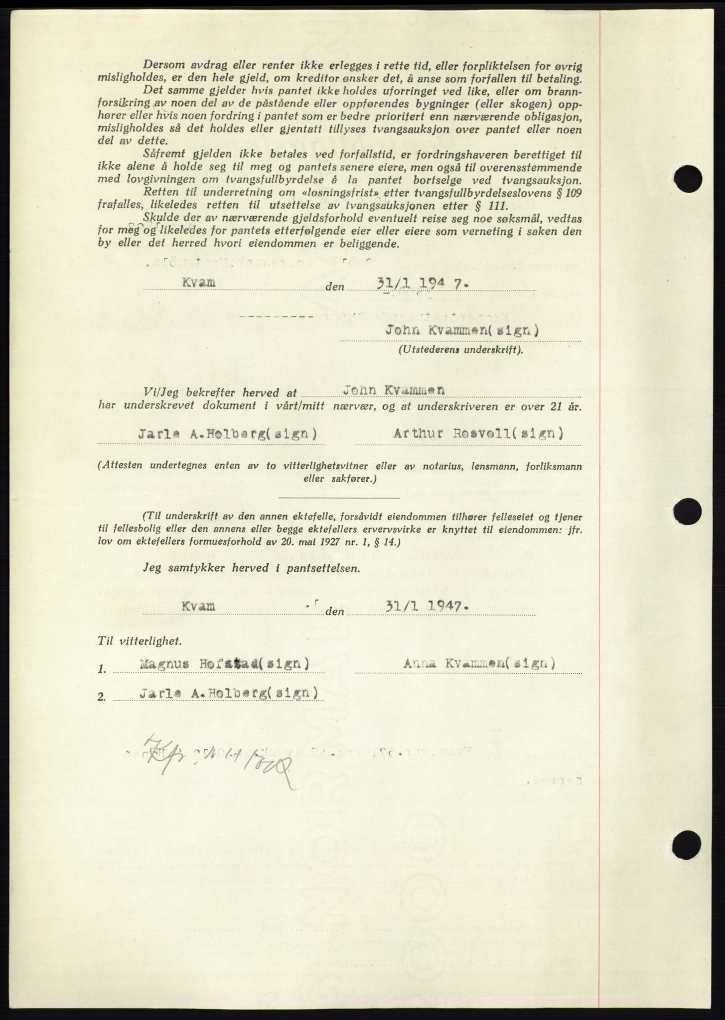 Nordmøre sorenskriveri, AV/SAT-A-4132/1/2/2Ca: Mortgage book no. B95, 1946-1947, Diary no: : 677/1947