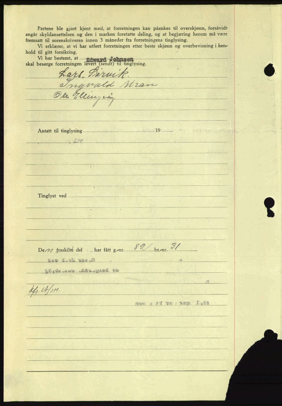 Nordmøre sorenskriveri, AV/SAT-A-4132/1/2/2Ca: Mortgage book no. A93, 1942-1942, Diary no: : 2252/1942