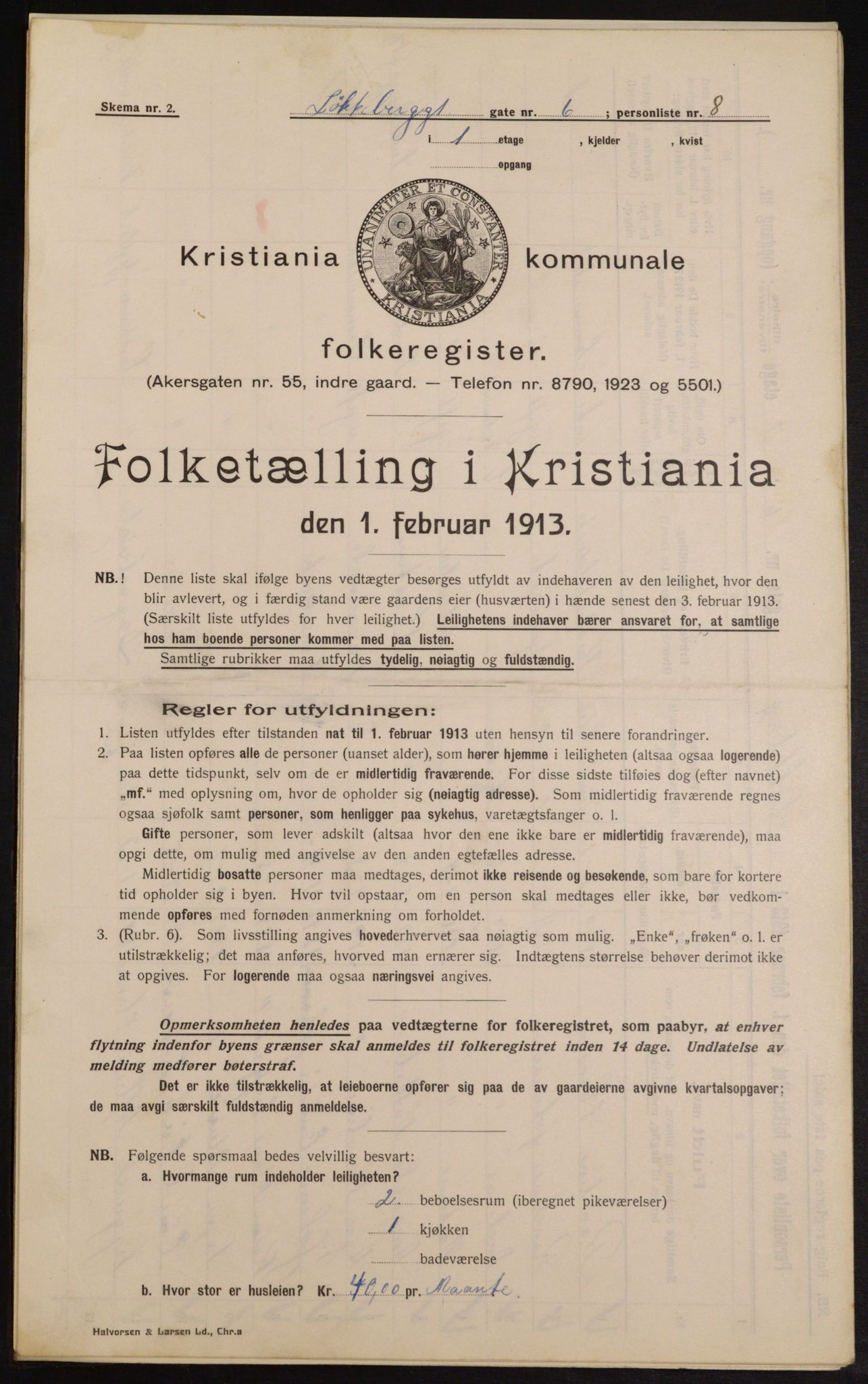 OBA, Municipal Census 1913 for Kristiania, 1913, p. 58368