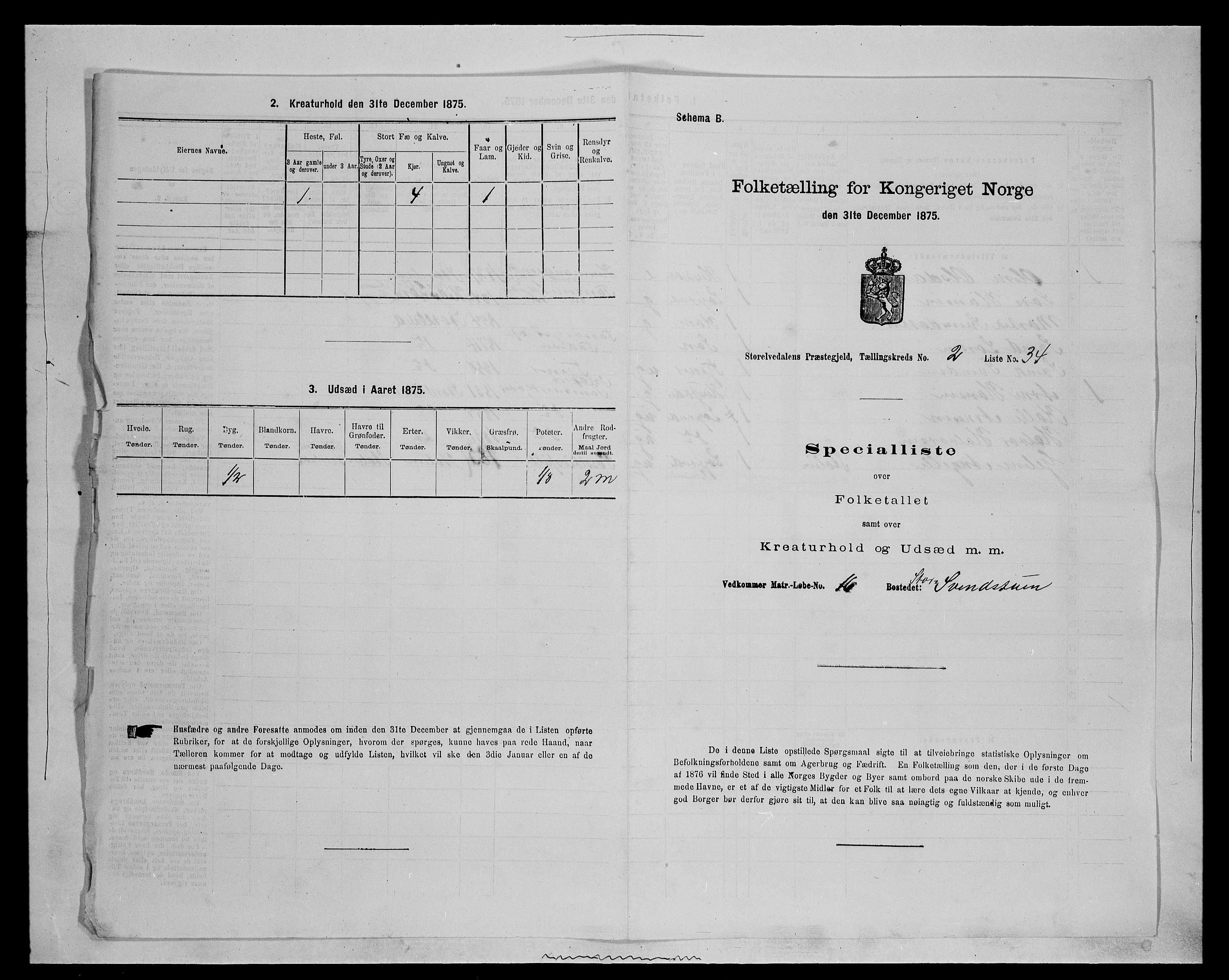 SAH, 1875 census for 0430P Stor-Elvdal, 1875, p. 223