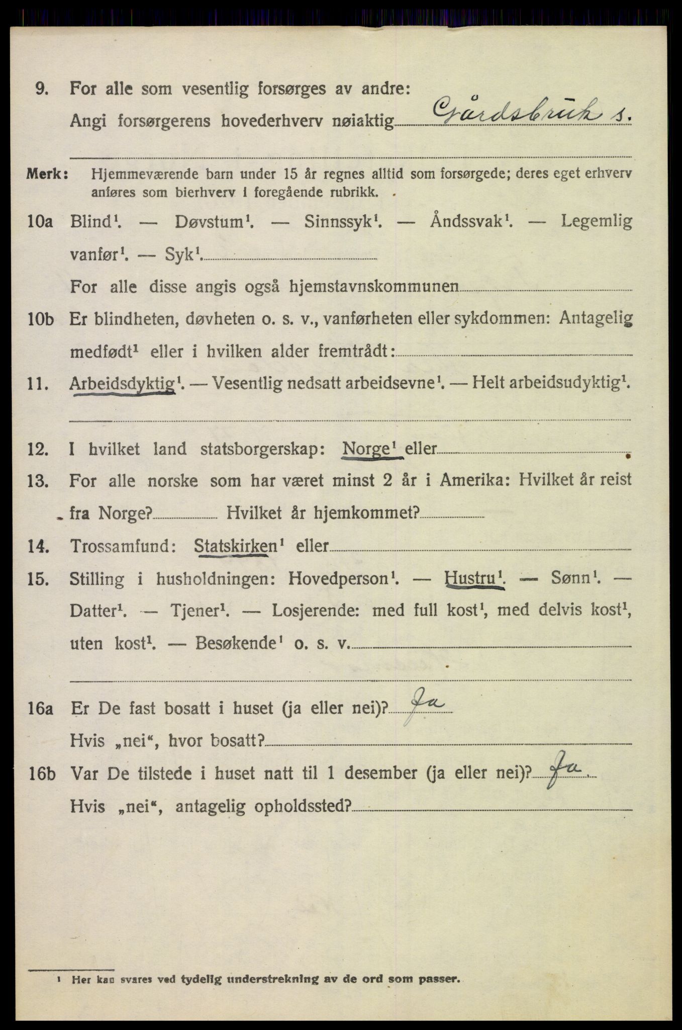 SAH, 1920 census for Trysil, 1920, p. 6990