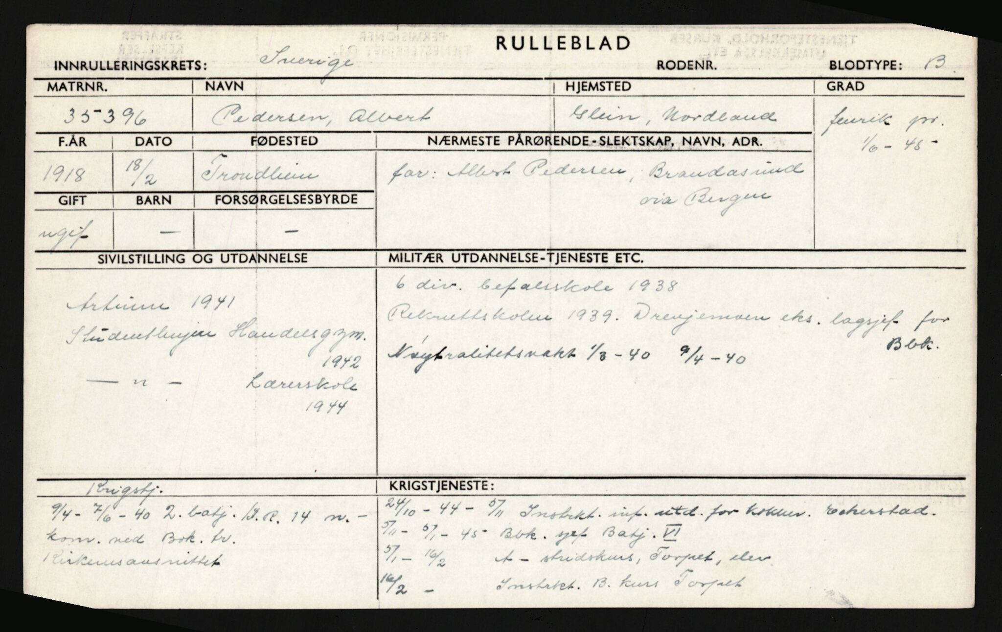 Forsvaret, Sør-Hålogaland landforsvar, AV/RA-RAFA-2552/P/Pa/L0303: Personellmapper for slettet personell, yrkesbefal og vernepliktig befal, født 1917-1920, 1936-1980, p. 363