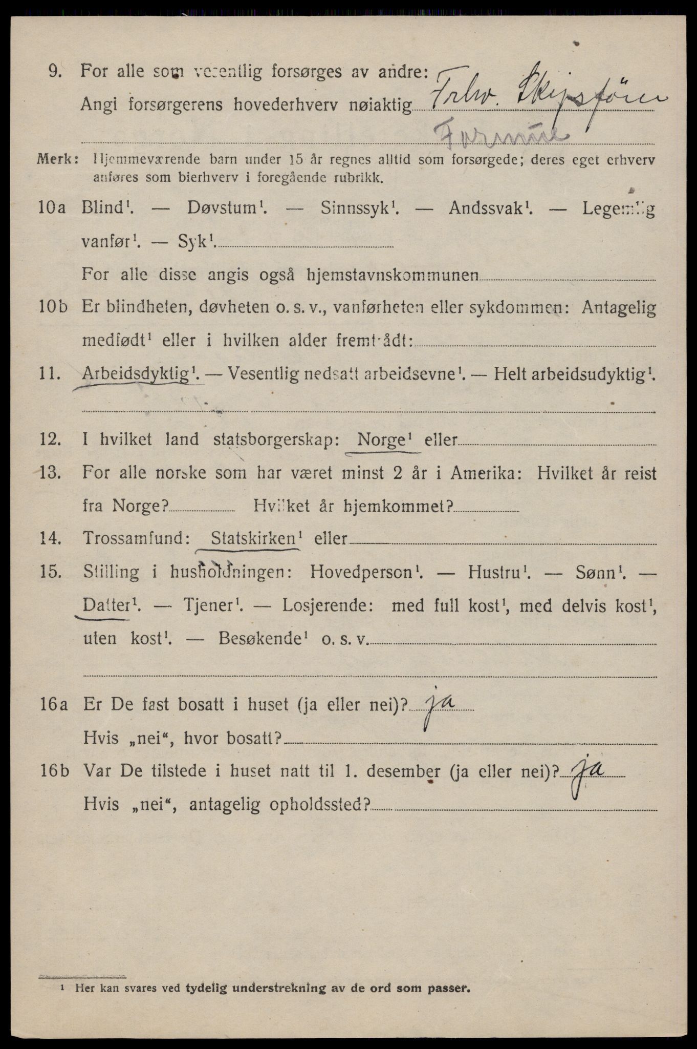 SAST, 1920 census for Hetland, 1920, p. 14460