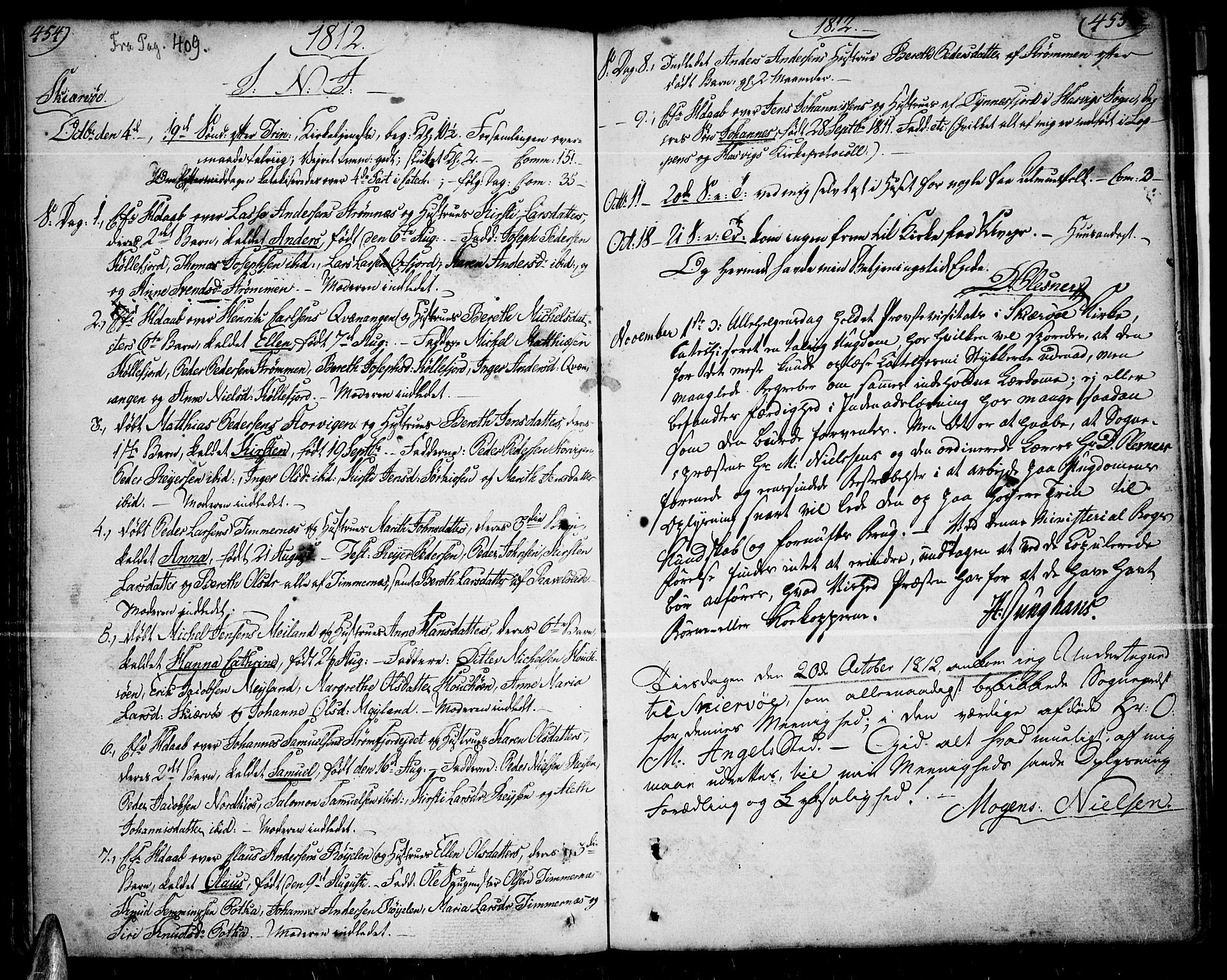 Skjervøy sokneprestkontor, AV/SATØ-S-1300/H/Ha/Haa/L0002kirke: Parish register (official) no. 2, 1781-1817, p. 454-455