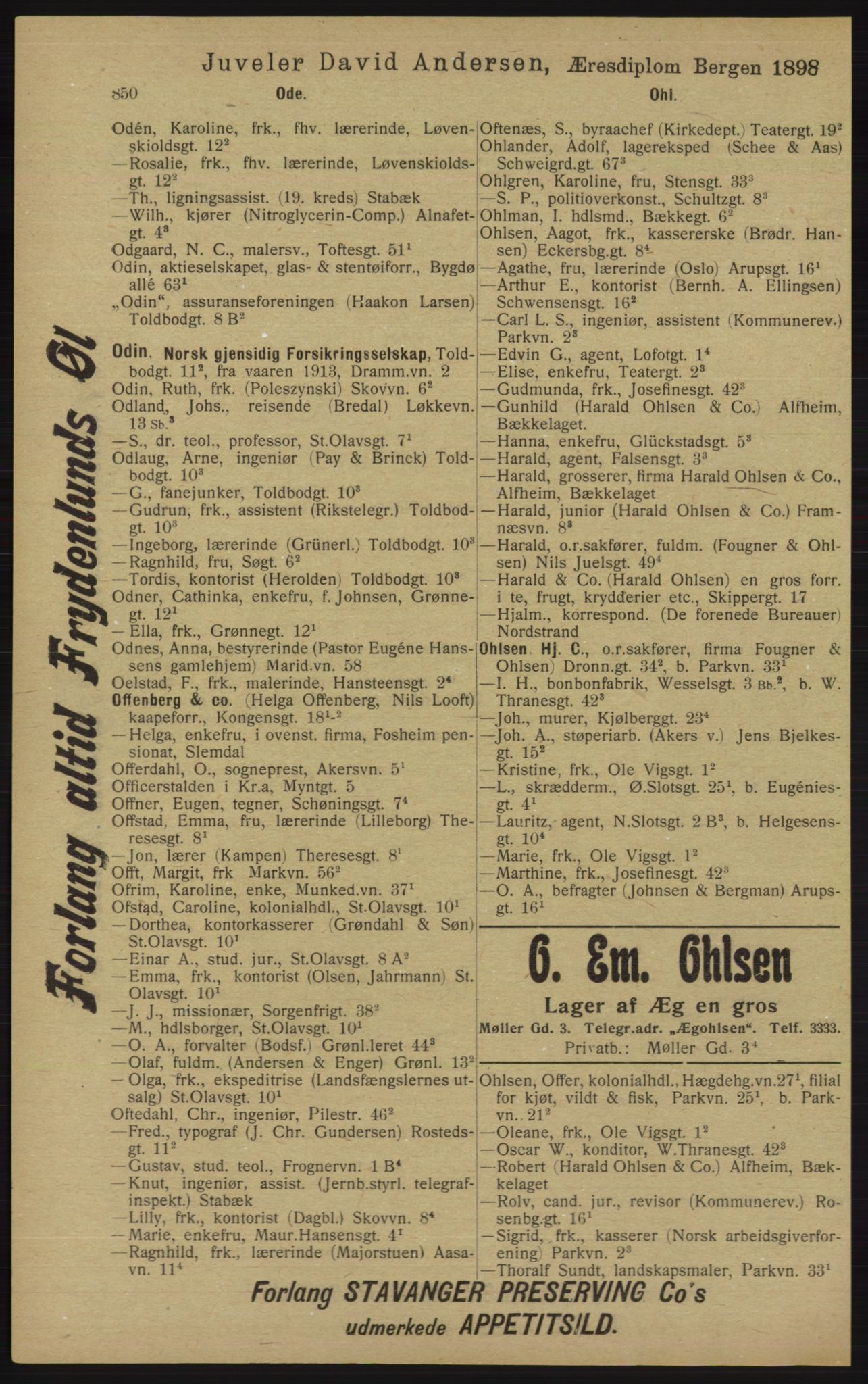 Kristiania/Oslo adressebok, PUBL/-, 1913, p. 862