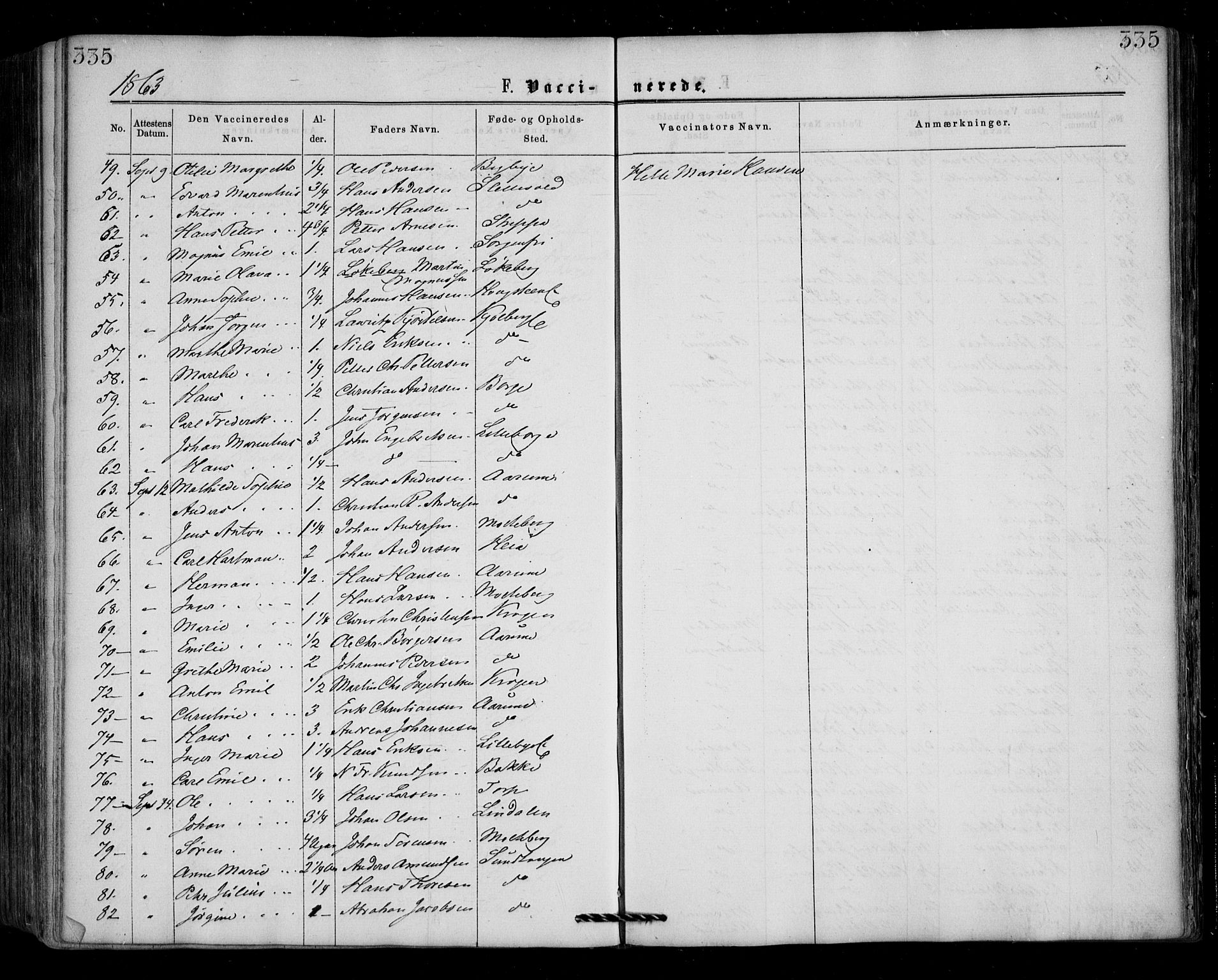 Borge prestekontor Kirkebøker, SAO/A-10903/F/Fa/L0006: Parish register (official) no. I 6, 1861-1874, p. 335