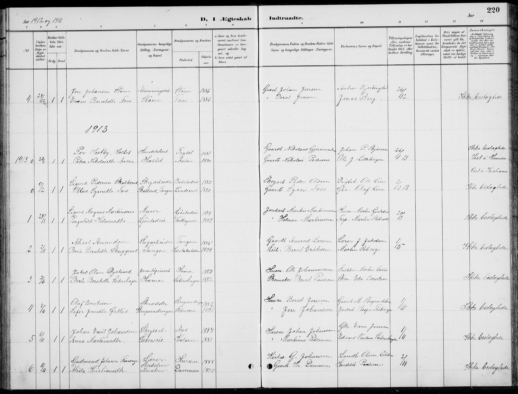 Romedal prestekontor, AV/SAH-PREST-004/L/L0013: Parish register (copy) no. 13, 1896-1937, p. 220