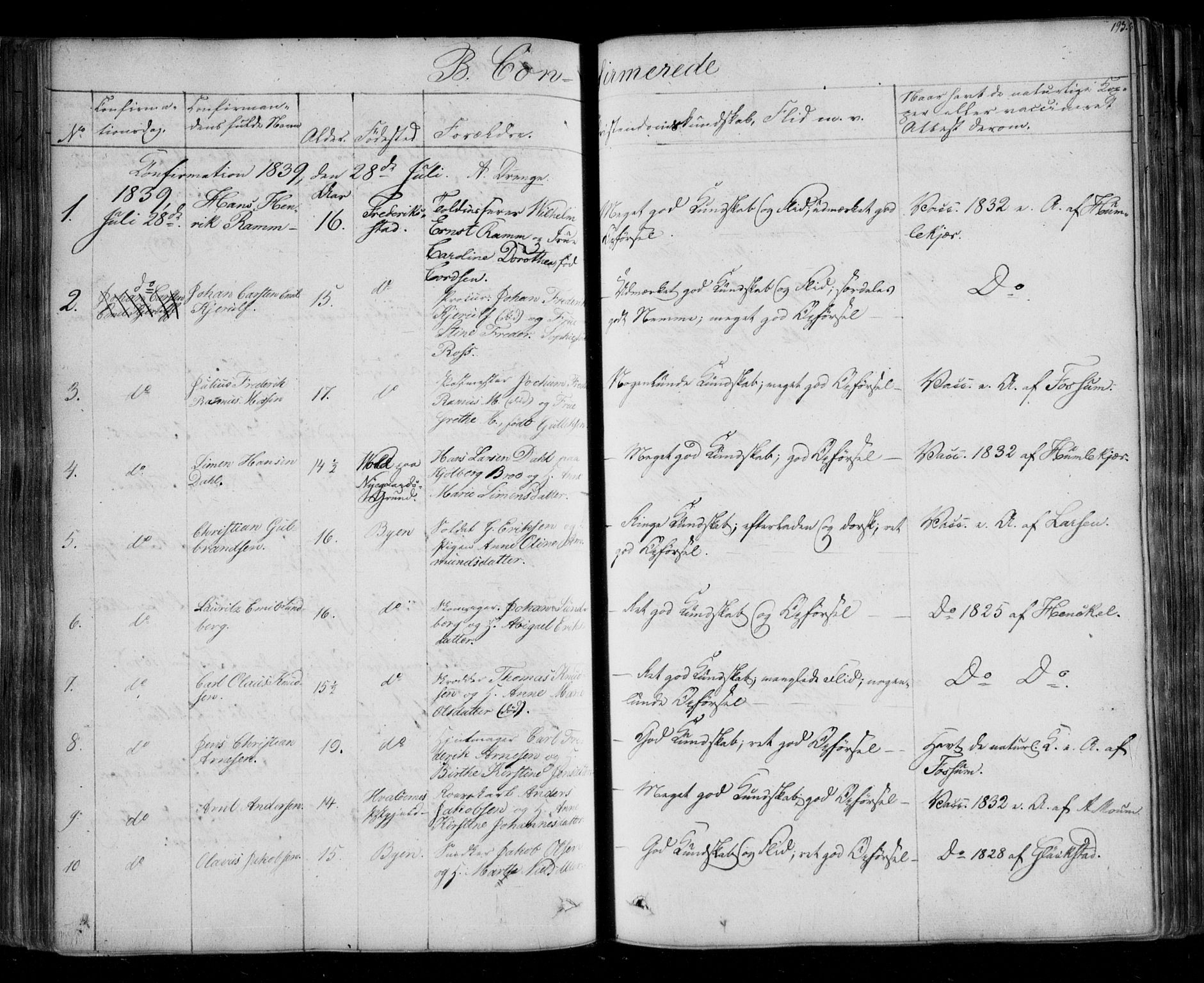 Fredrikstad prestekontor Kirkebøker, AV/SAO-A-11082/F/Fa/L0005: Parish register (official) no. 5, 1835-1856, p. 193