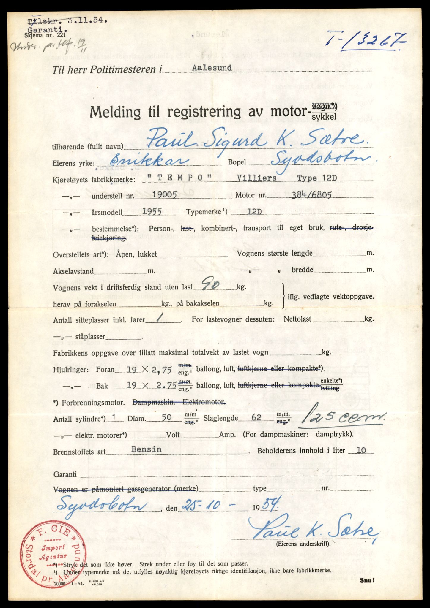 Møre og Romsdal vegkontor - Ålesund trafikkstasjon, AV/SAT-A-4099/F/Fe/L0038: Registreringskort for kjøretøy T 13180 - T 13360, 1927-1998, p. 1461
