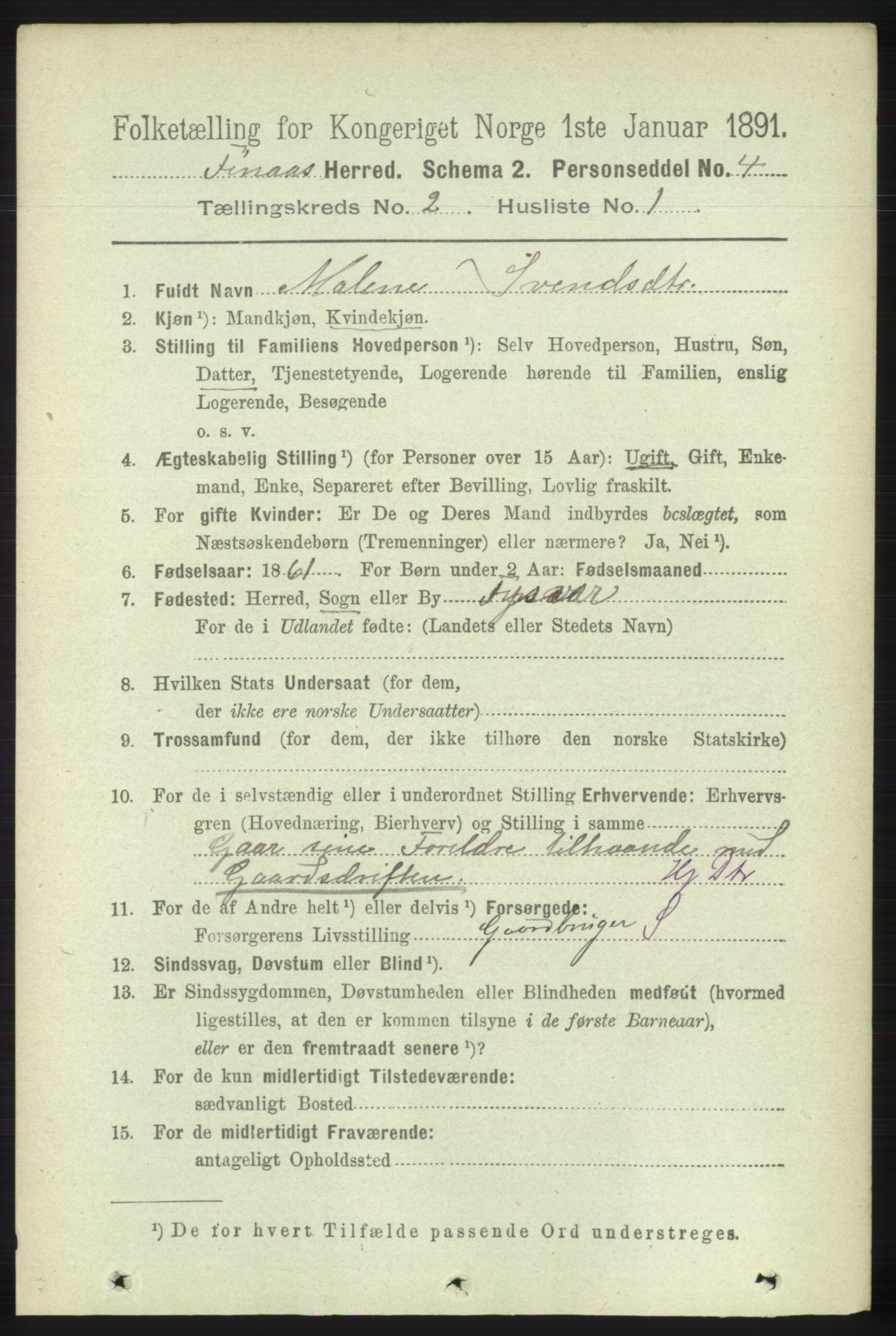 RA, 1891 census for 1218 Finnås, 1891, p. 773