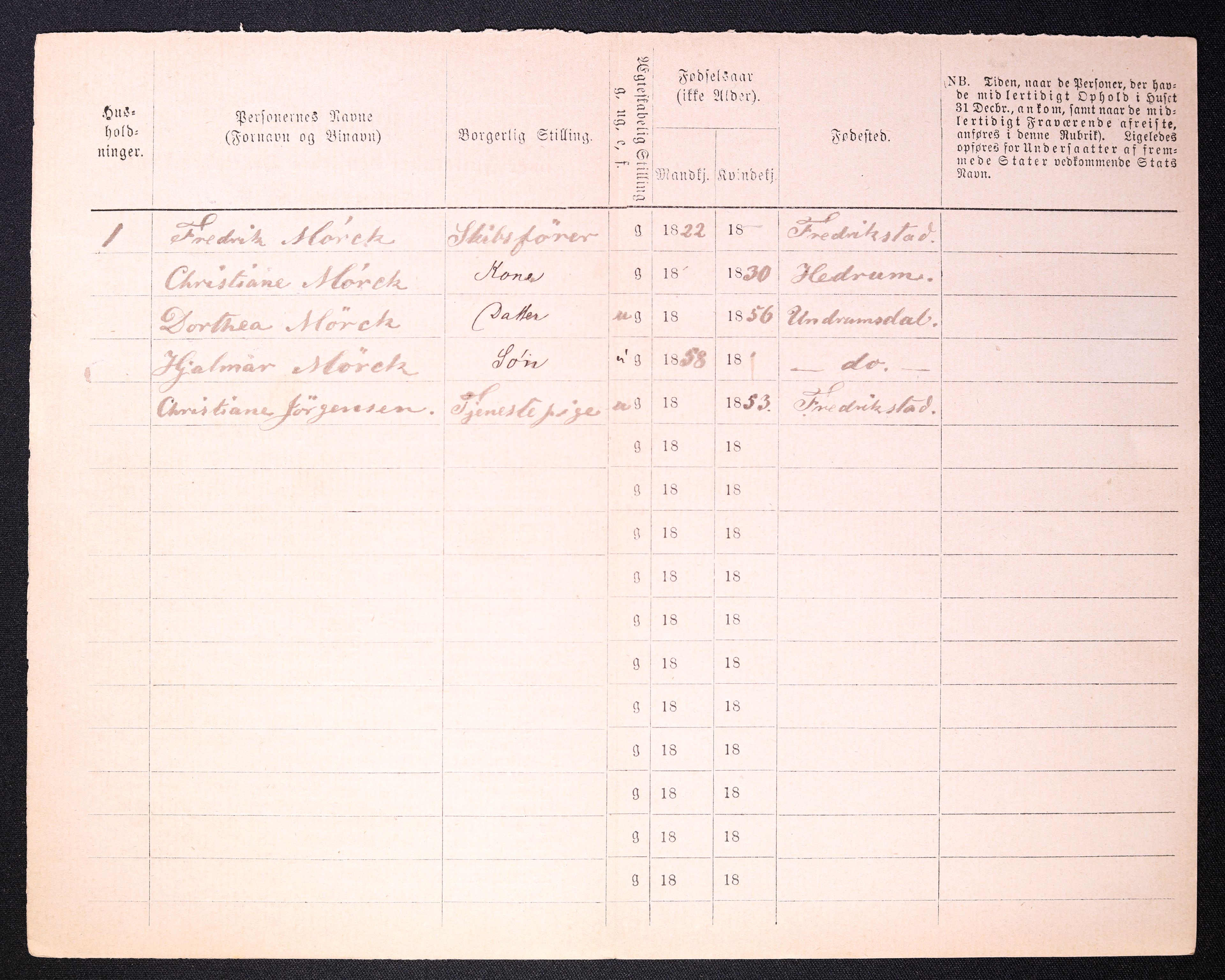 RA, 1870 census for 0103 Fredrikstad, 1870, p. 1082