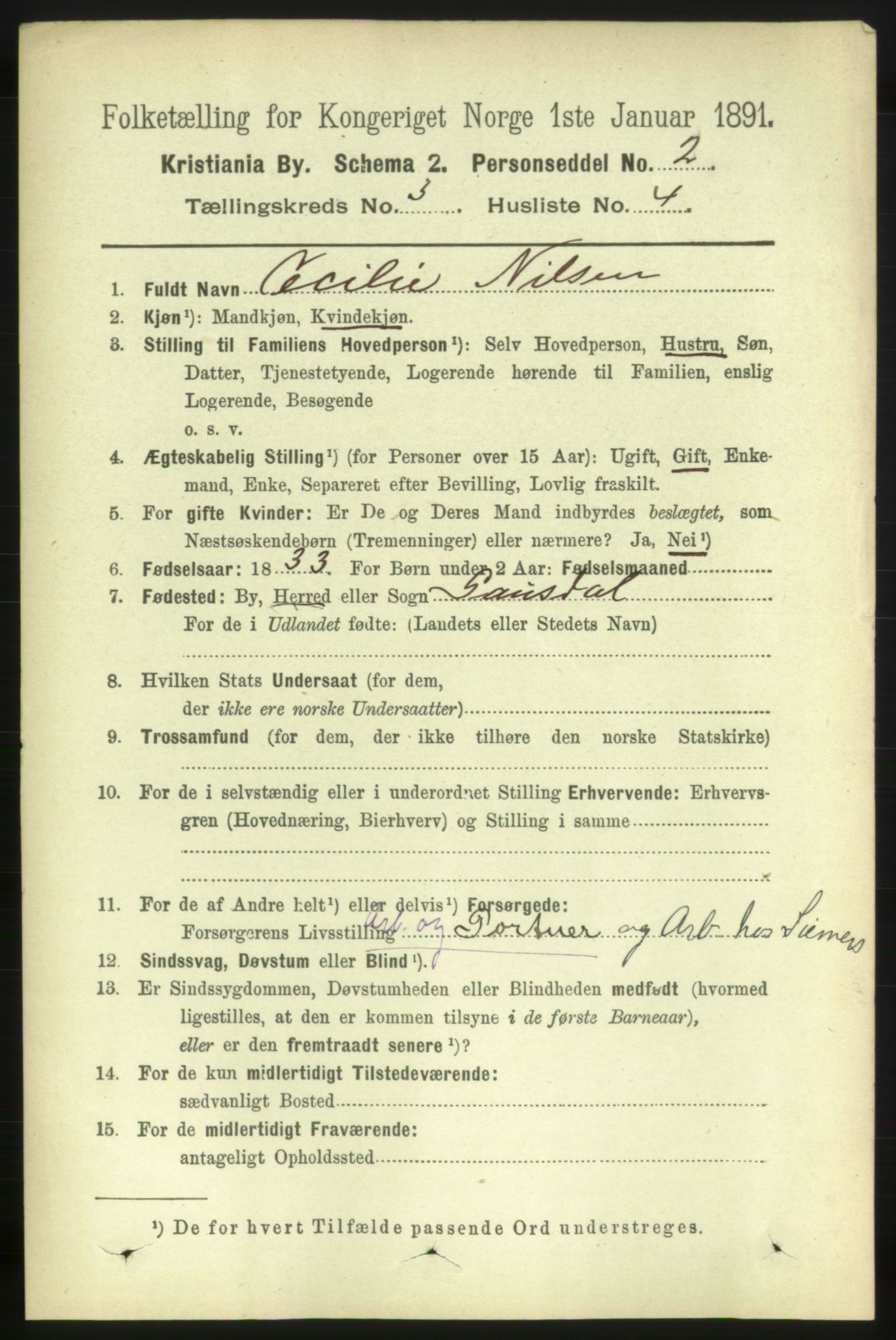 RA, 1891 census for 0301 Kristiania, 1891, p. 1317