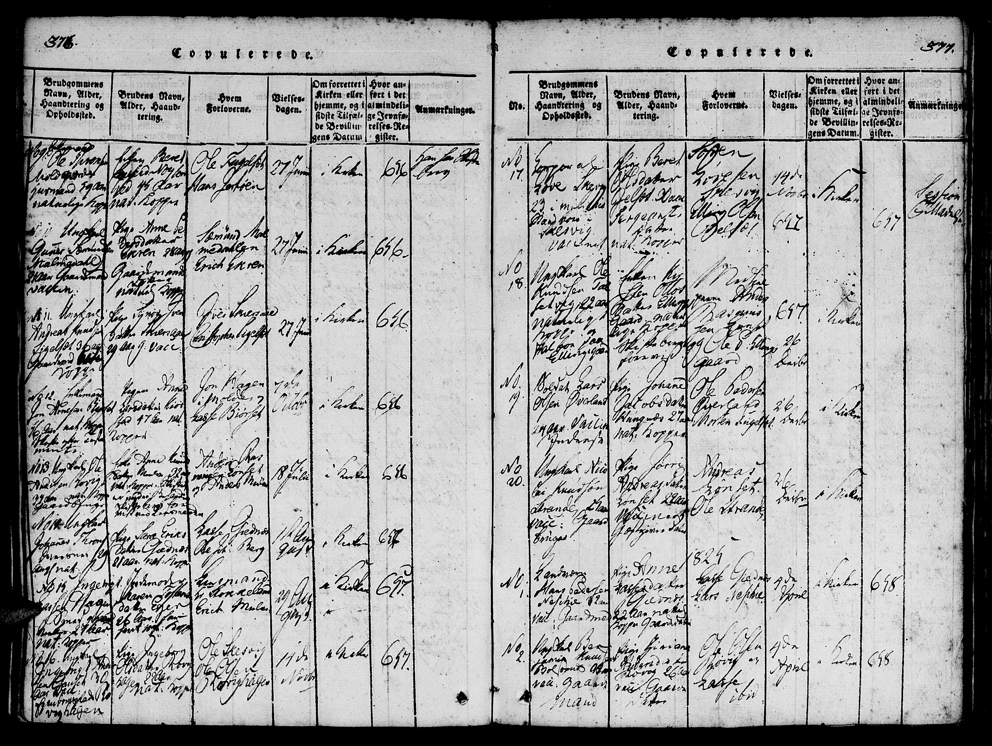 Ministerialprotokoller, klokkerbøker og fødselsregistre - Møre og Romsdal, SAT/A-1454/555/L0652: Parish register (official) no. 555A03, 1817-1843, p. 376-377