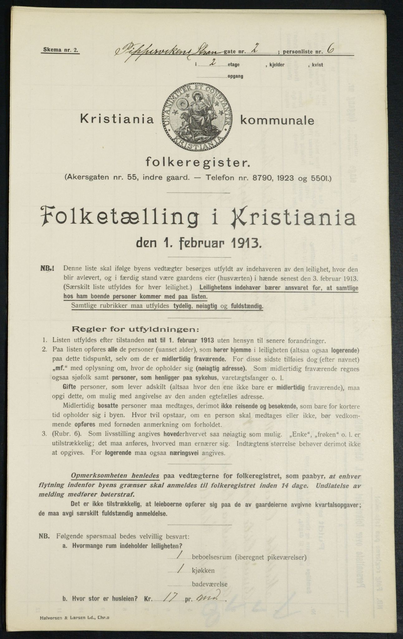 OBA, Municipal Census 1913 for Kristiania, 1913, p. 103772