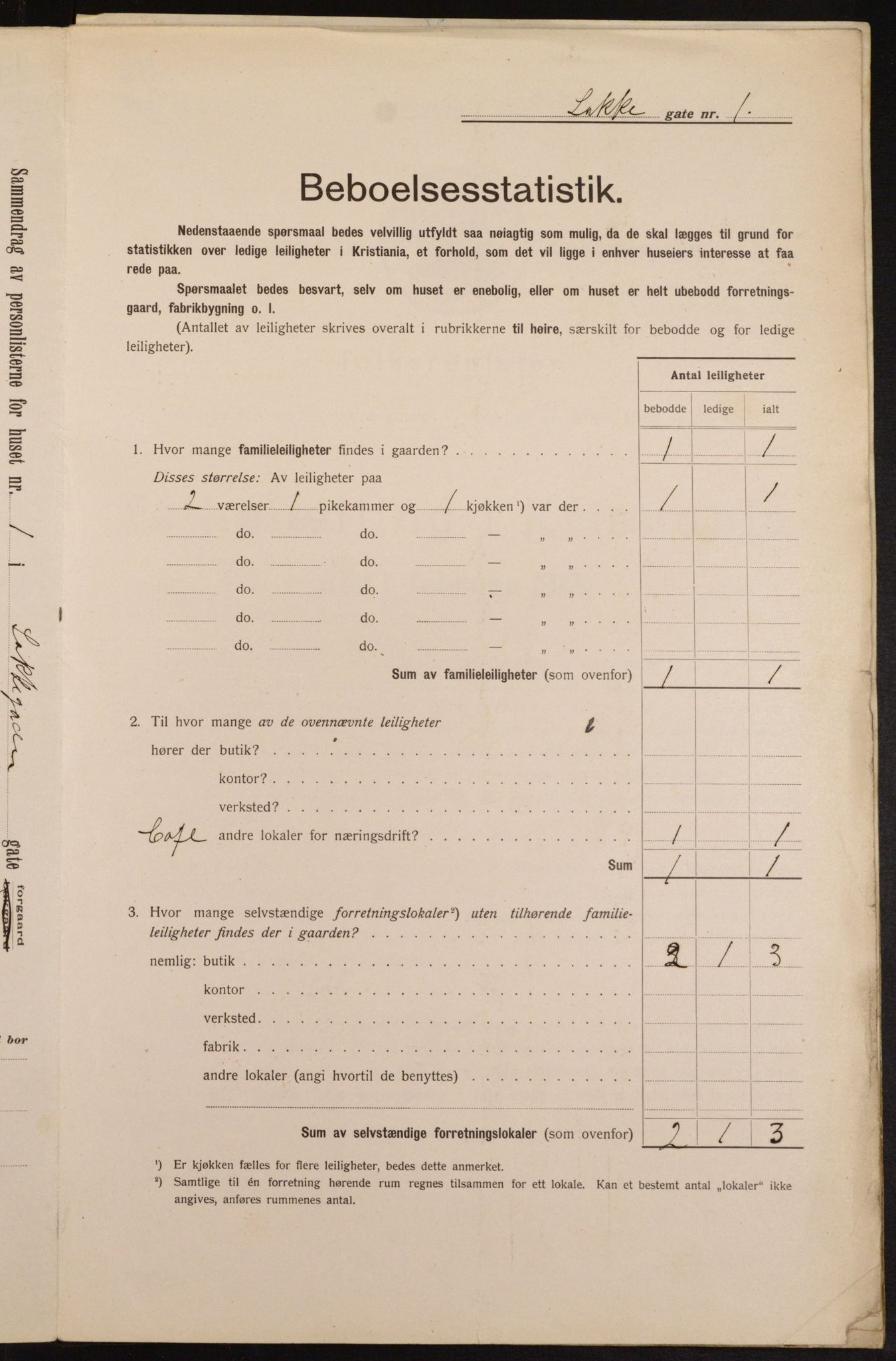 OBA, Municipal Census 1913 for Kristiania, 1913, p. 55015