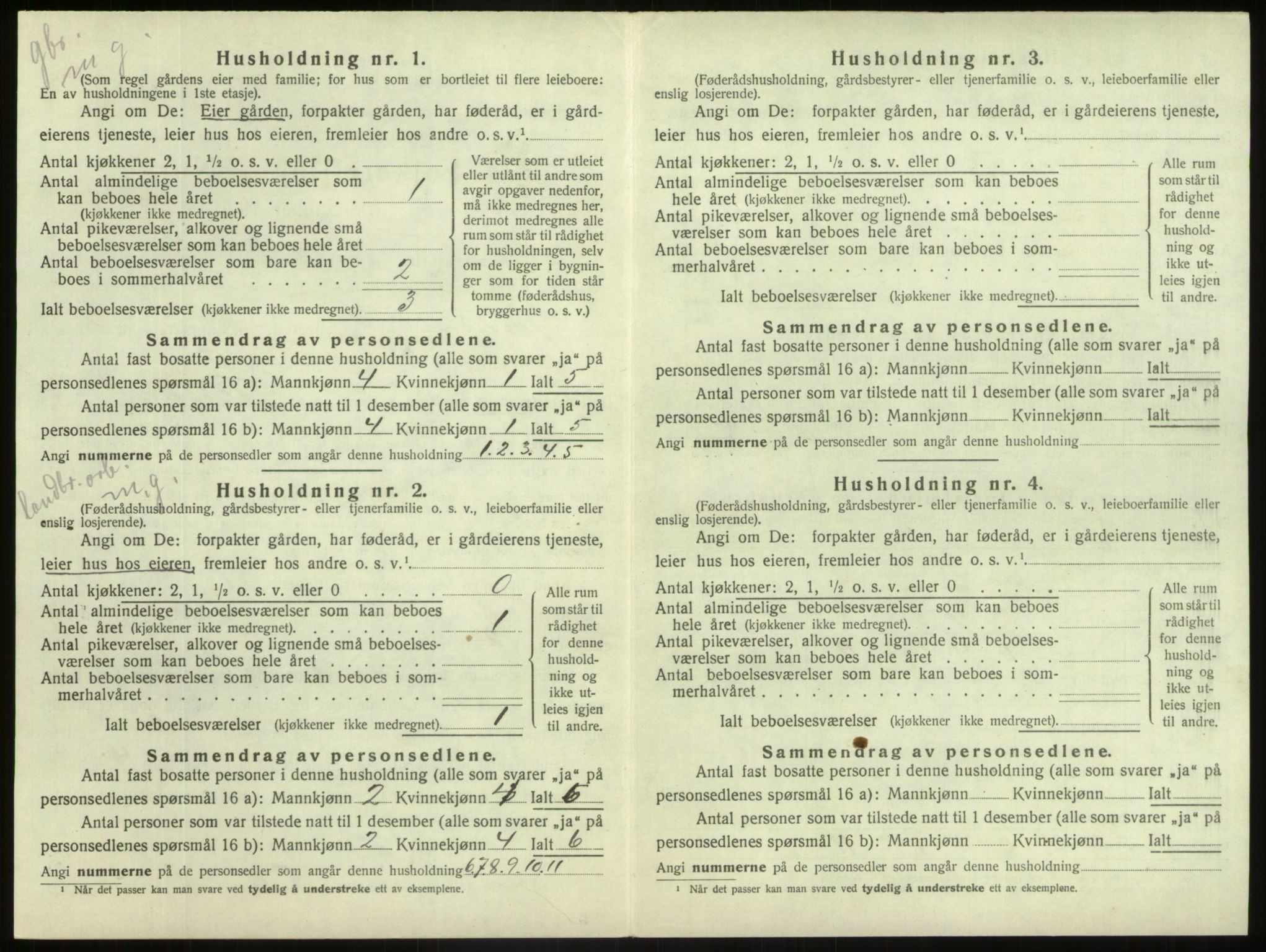 SAB, 1920 census for Jostedal, 1920, p. 62