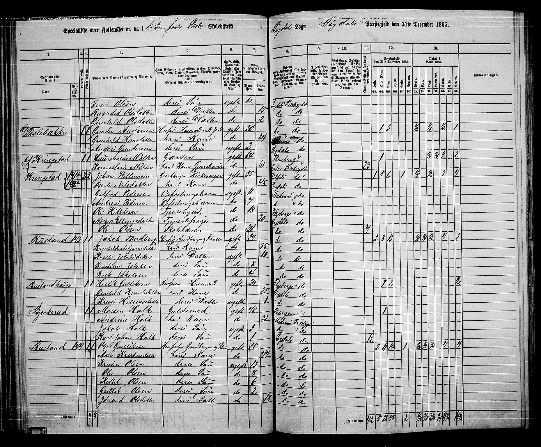 RA, 1865 census for Sigdal, 1865, p. 79