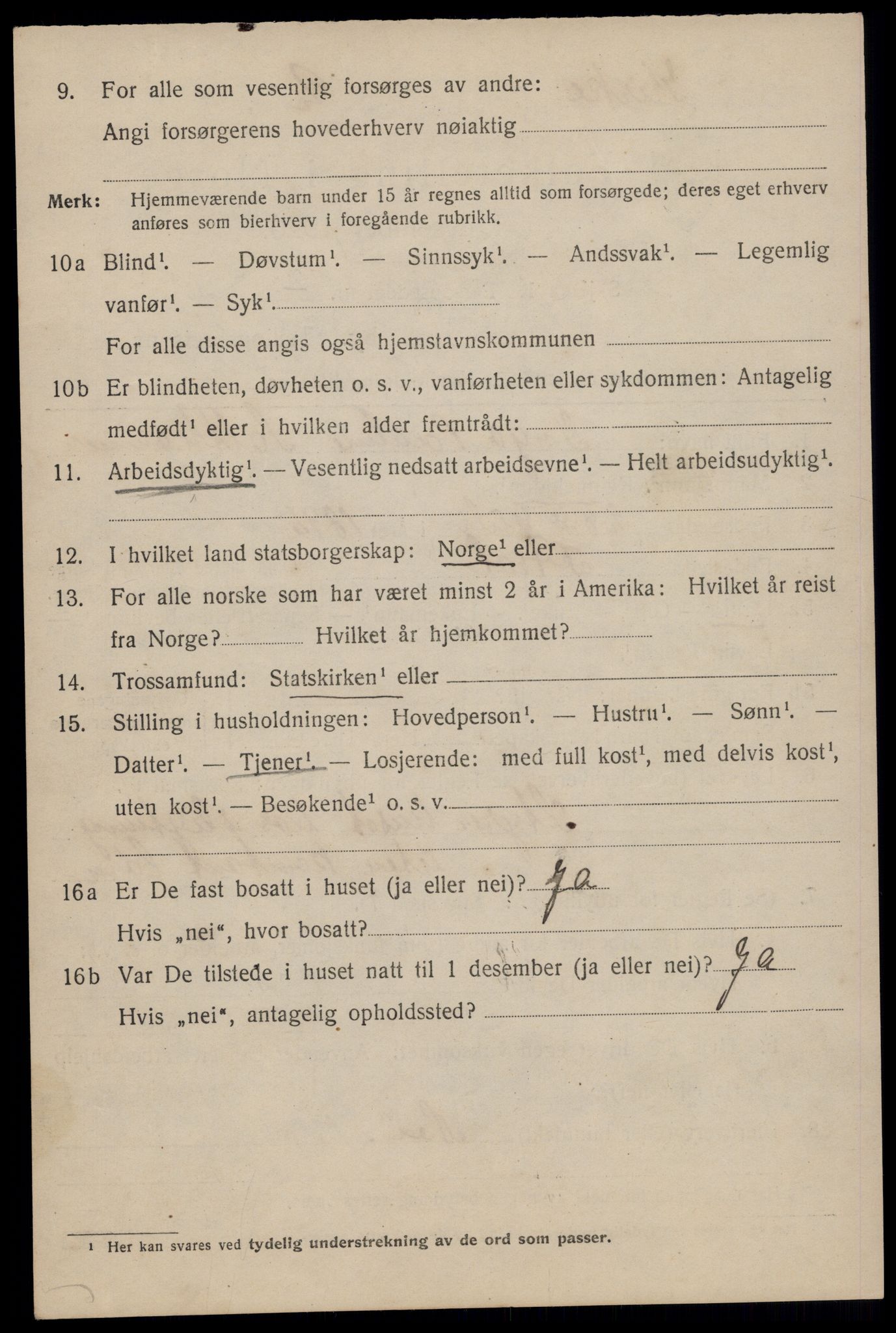 SAT, 1920 census for Trondheim, 1920, p. 92989