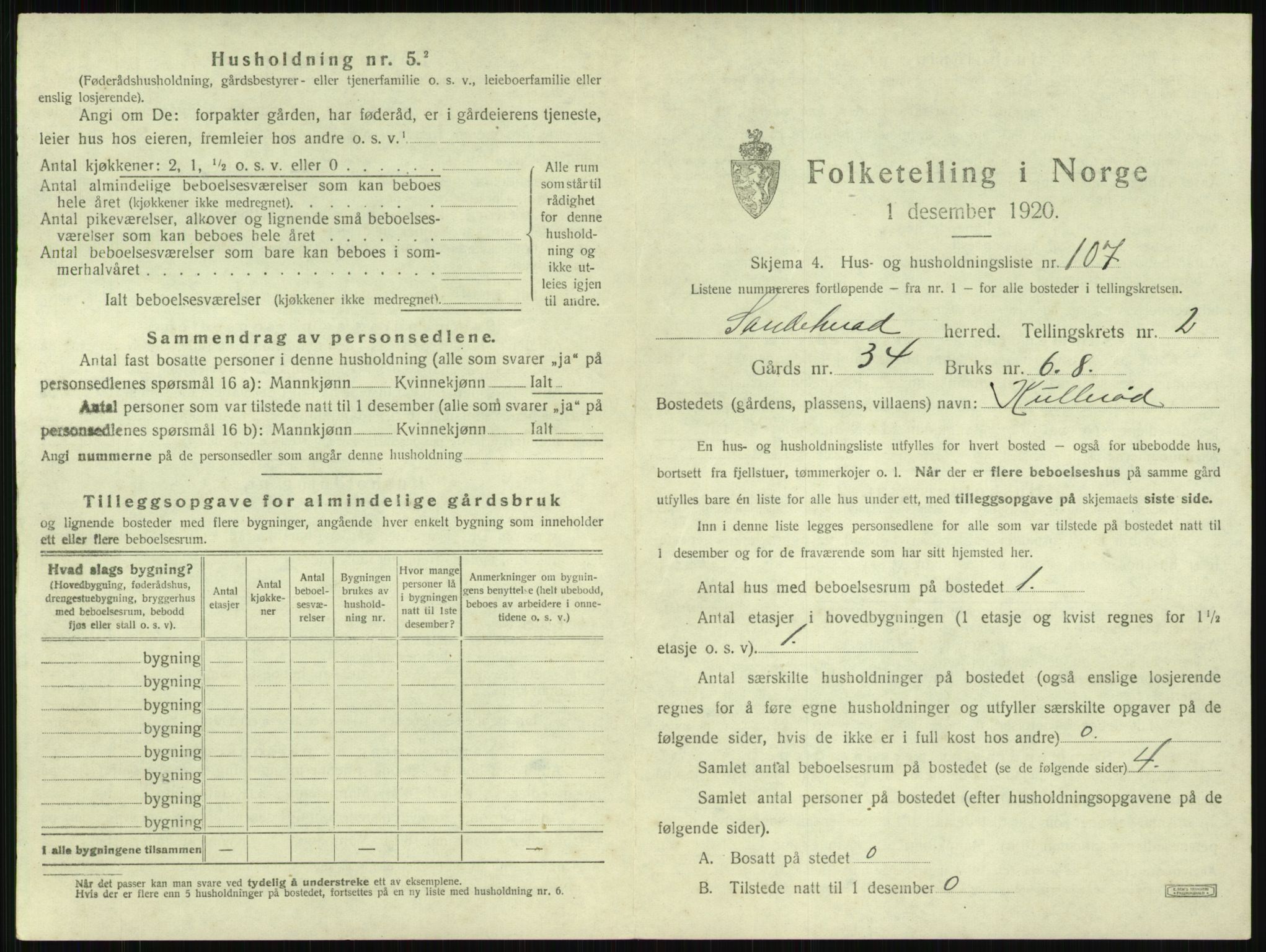 SAKO, 1920 census for Sandeherred, 1920, p. 362