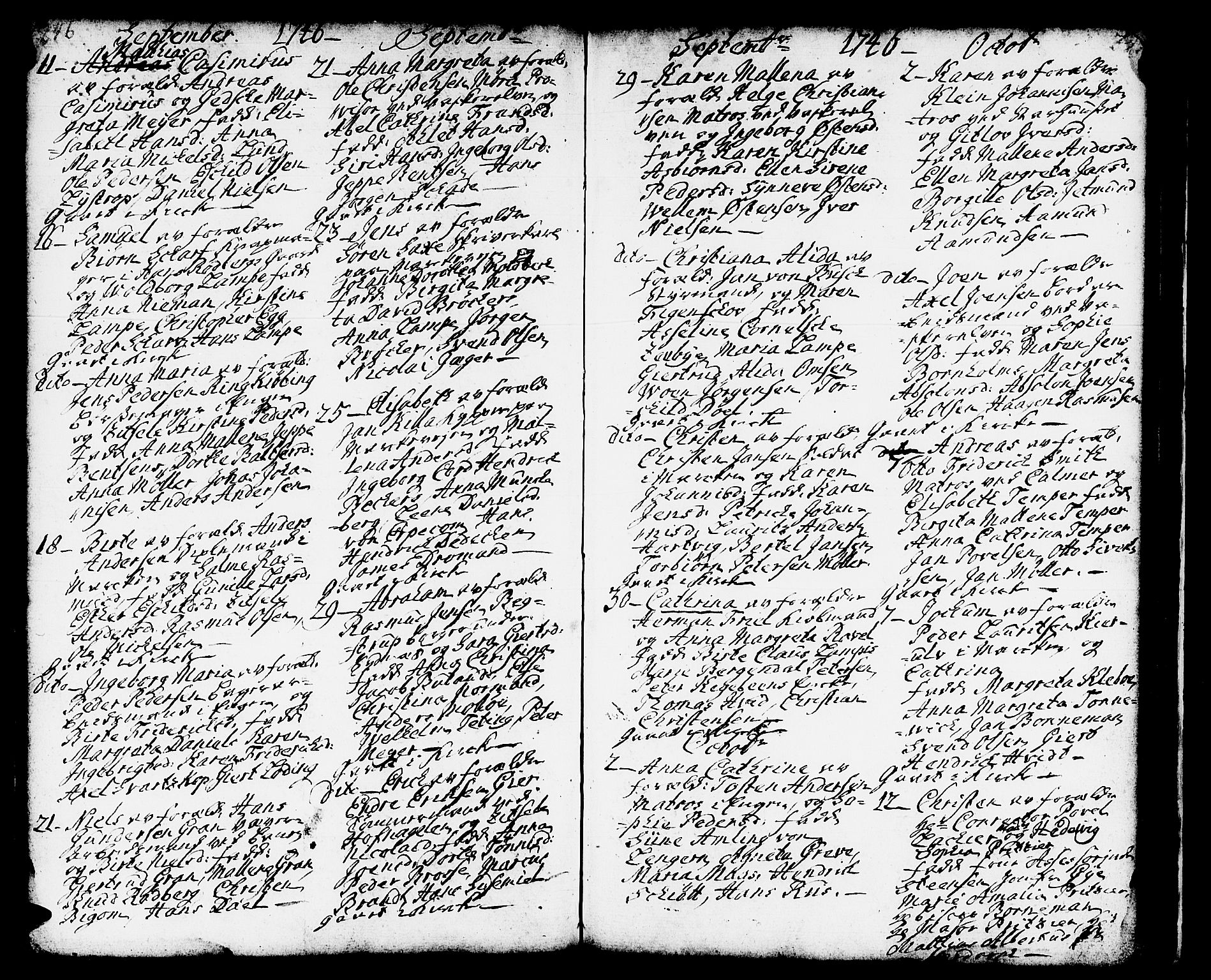 Domkirken sokneprestembete, SAB/A-74801/H/Haa/L0002: Parish register (official) no. A 2, 1733-1750, p. 246-247