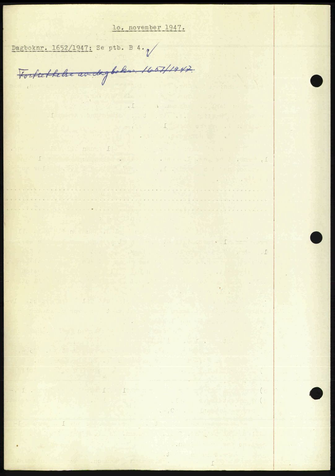 Nedenes sorenskriveri, AV/SAK-1221-0006/G/Gb/Gba/L0058: Mortgage book no. A10, 1947-1948, Diary no: : 1652/1947