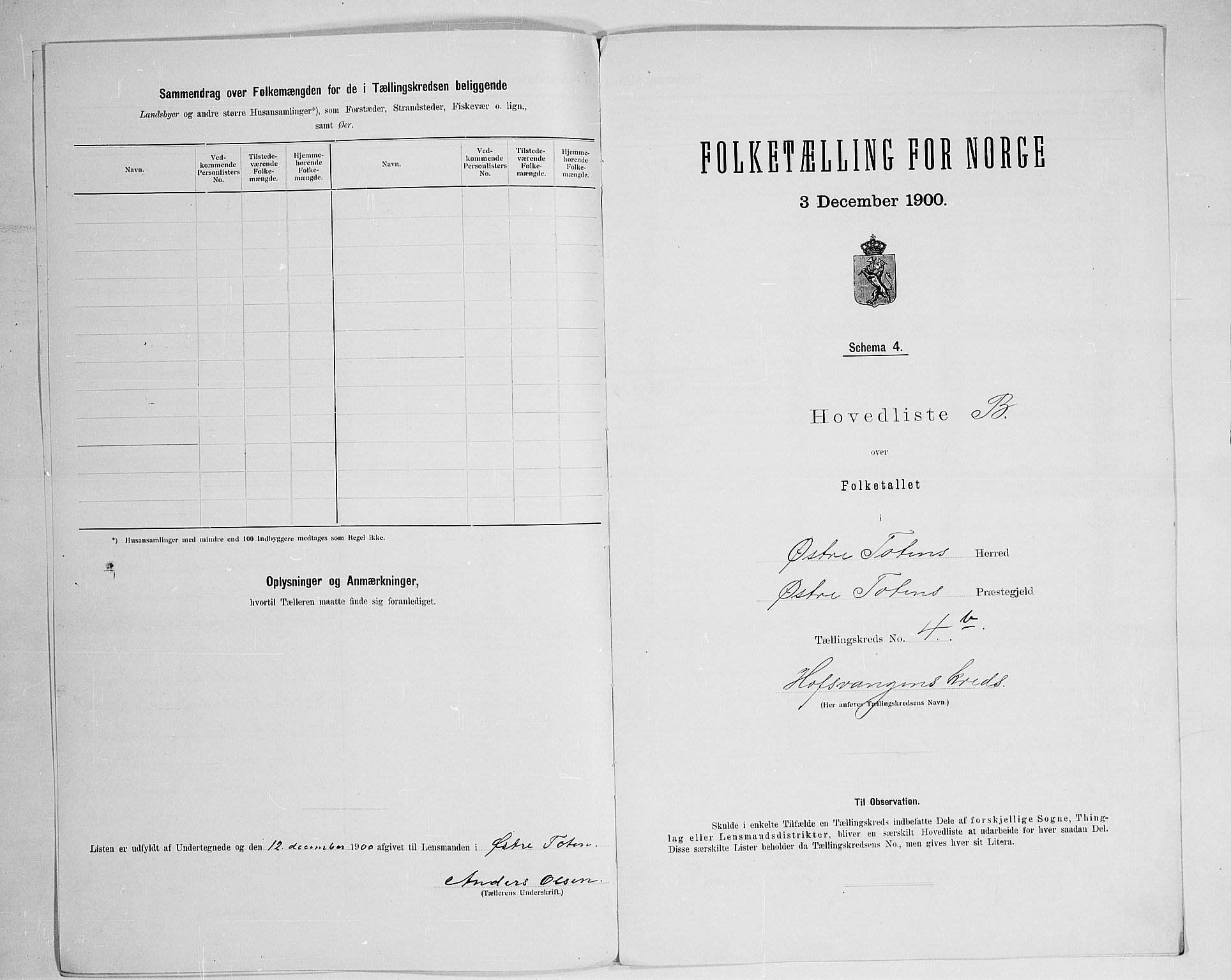 SAH, 1900 census for Østre Toten, 1900, p. 32