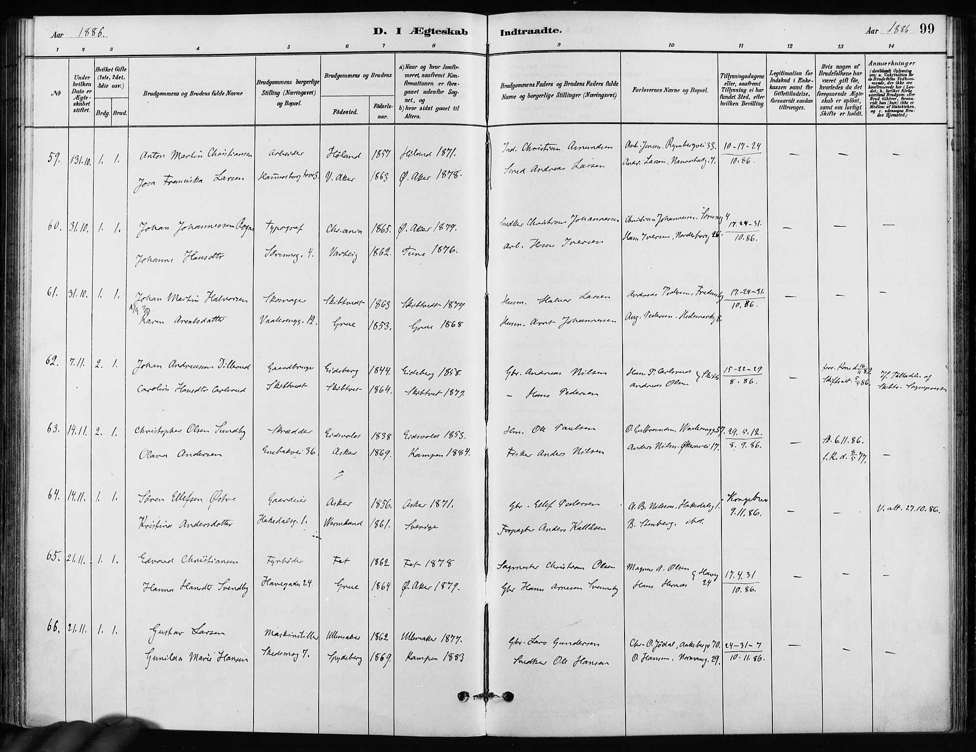Kampen prestekontor Kirkebøker, AV/SAO-A-10853/F/Fa/L0002: Parish register (official) no. I 2, 1880-1888, p. 99