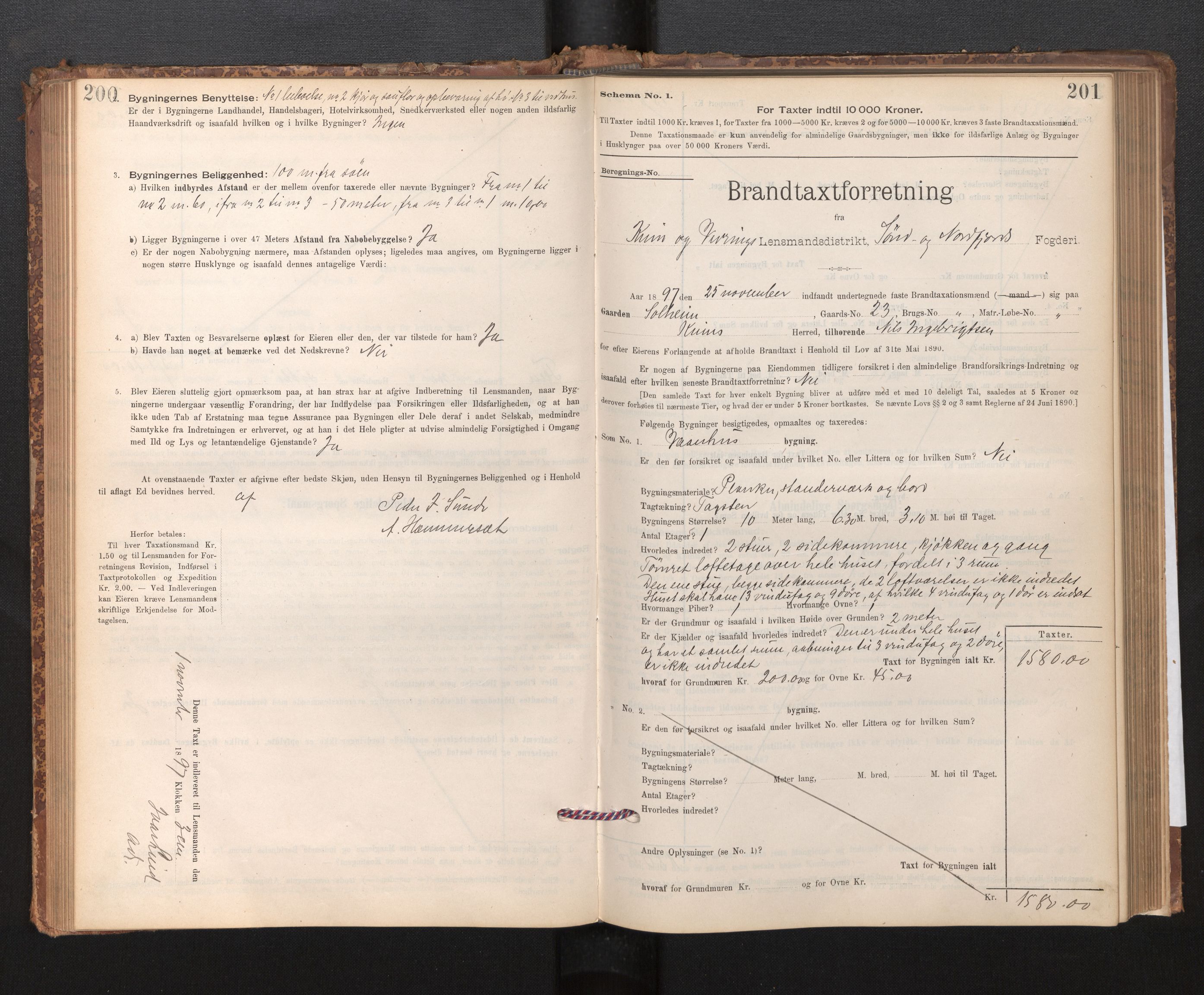 Lensmannen i Kinn, AV/SAB-A-28801/0012/L0004f: Branntakstprotokoll, skjematakst, 1894-1911, p. 200-201