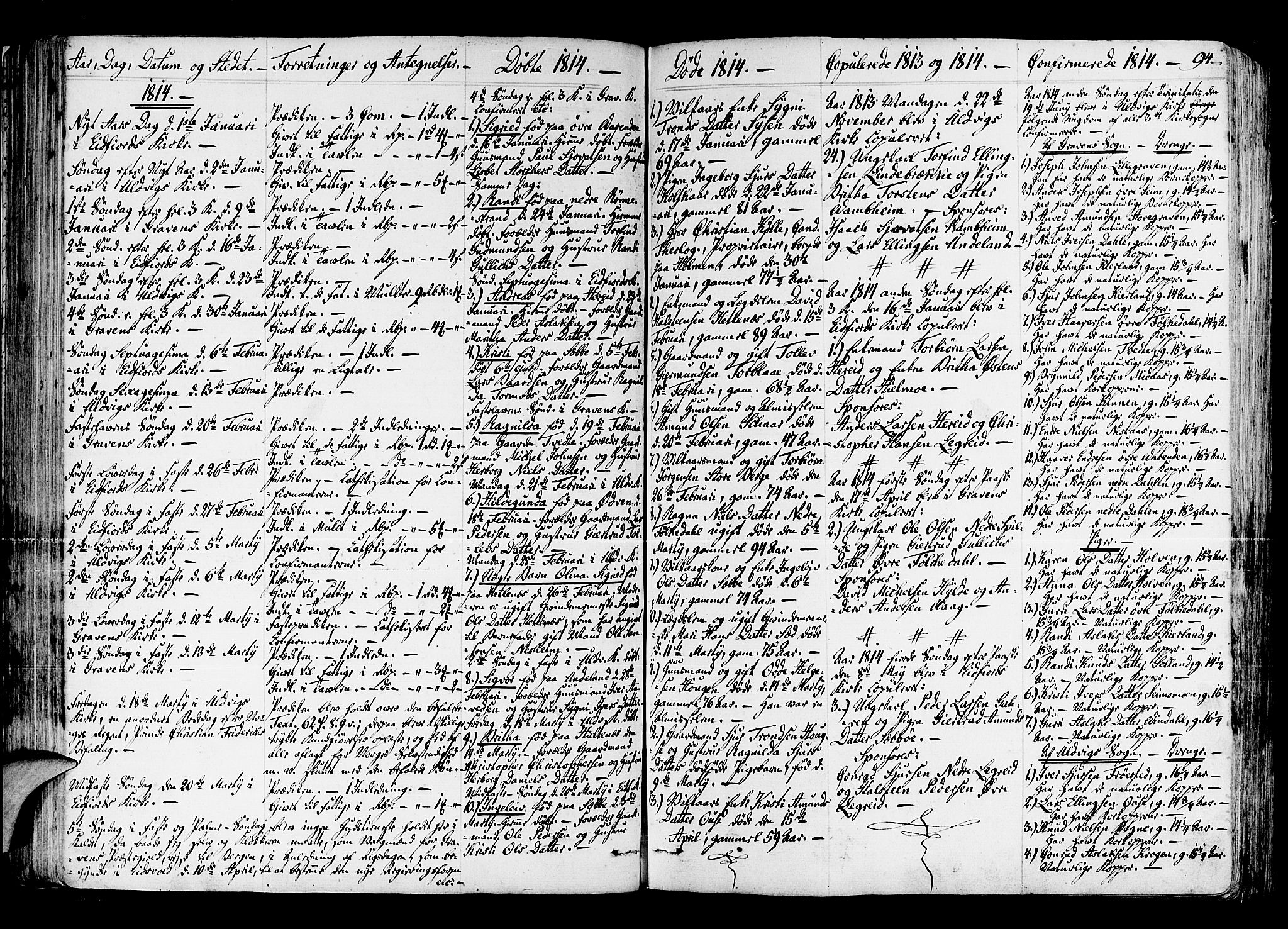 Ulvik sokneprestembete, SAB/A-78801/H/Haa: Parish register (official) no. A 11, 1793-1838, p. 94