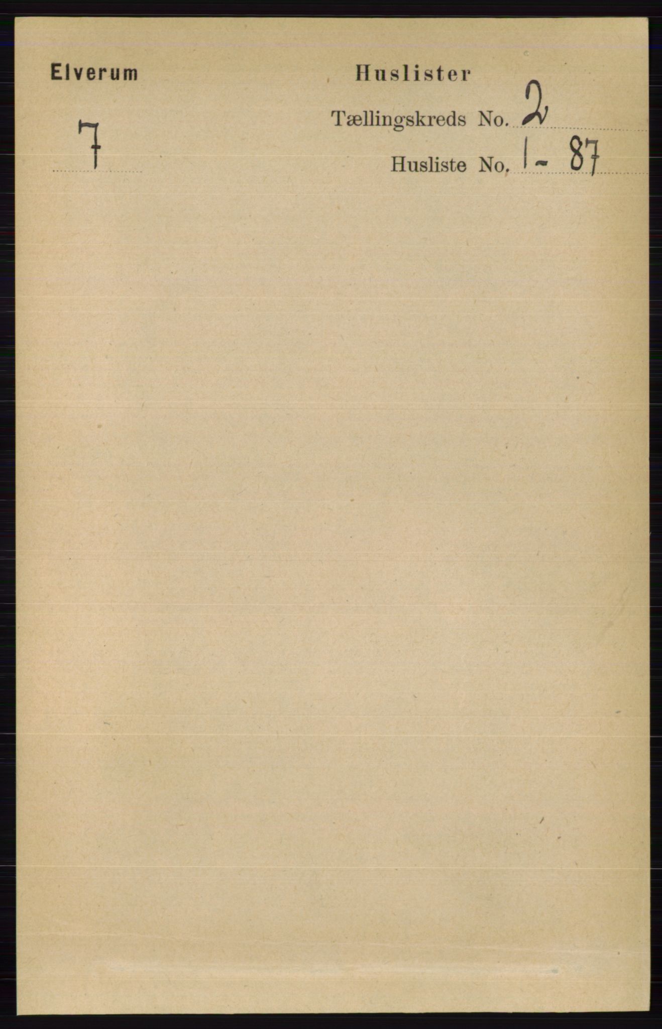 RA, 1891 census for 0427 Elverum, 1891, p. 1121