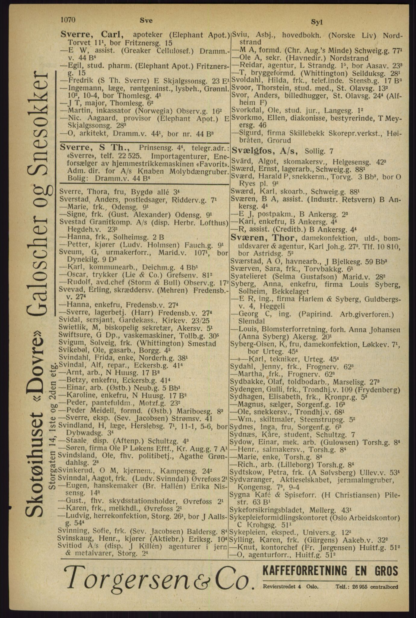 Kristiania/Oslo adressebok, PUBL/-, 1927, p. 1070