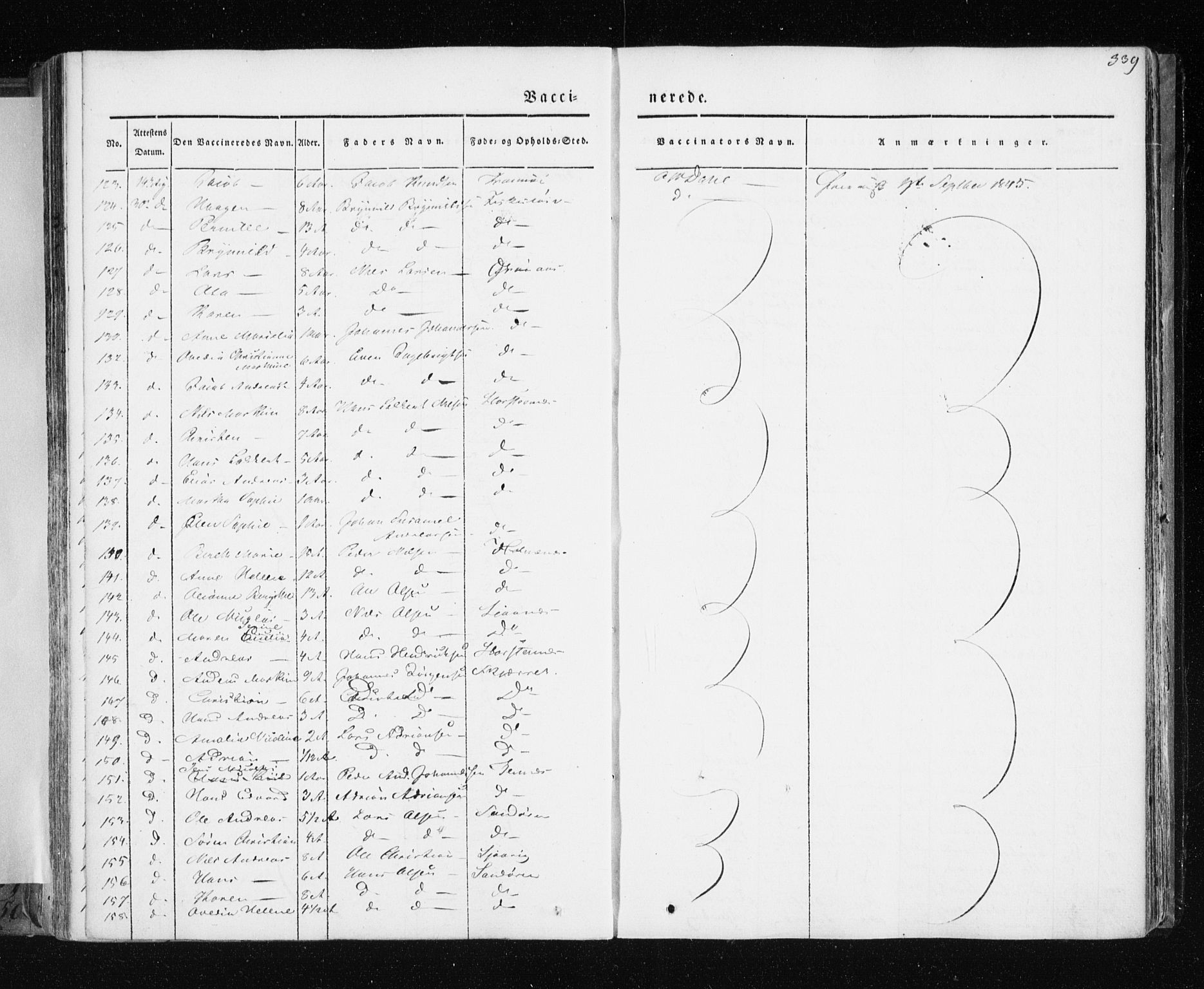 Tromsø sokneprestkontor/stiftsprosti/domprosti, AV/SATØ-S-1343/G/Ga/L0009kirke: Parish register (official) no. 9, 1837-1847, p. 339