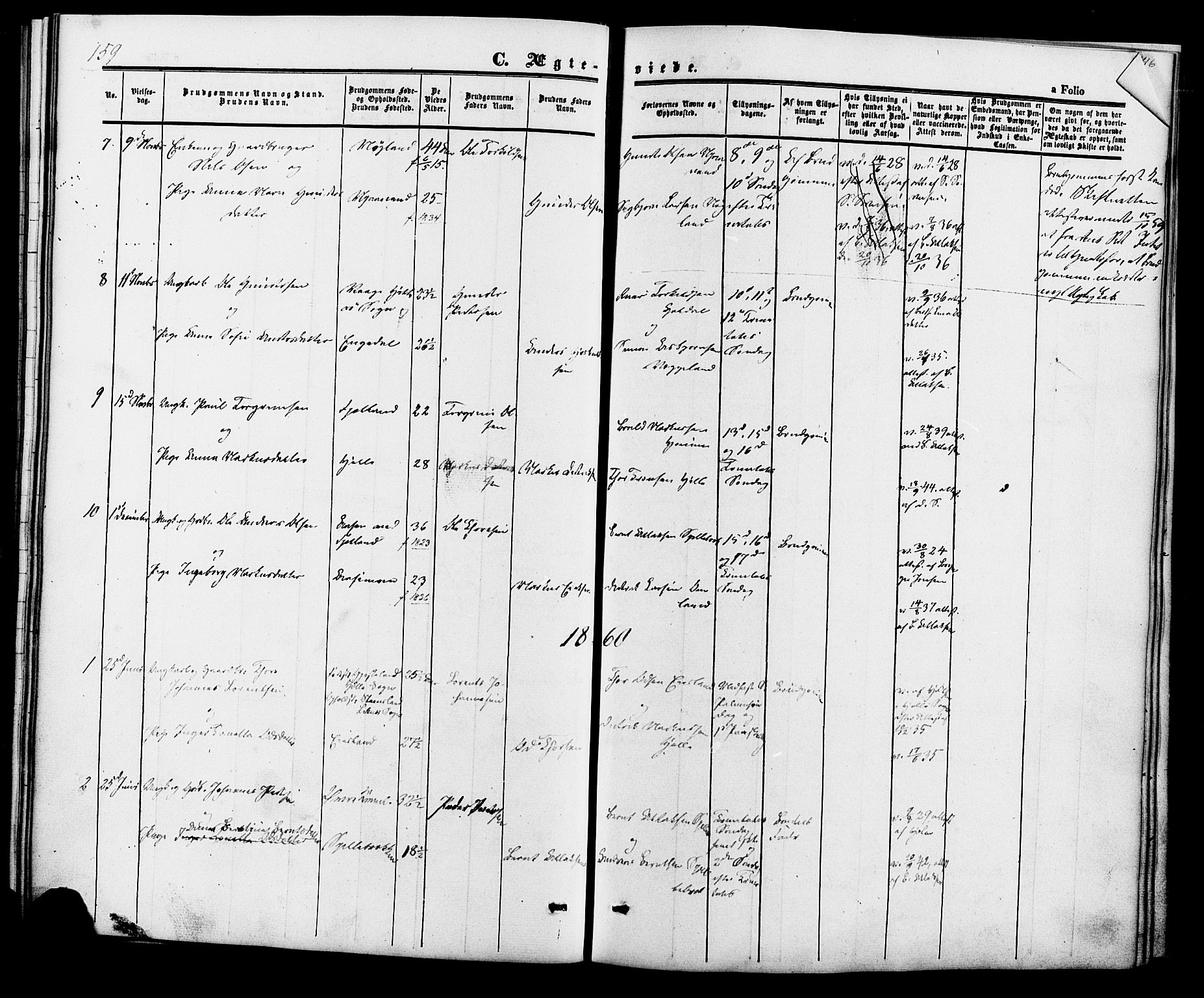 Fjotland sokneprestkontor, SAK/1111-0010/F/Fa/L0001: Parish register (official) no. A 1, 1850-1879, p. 145