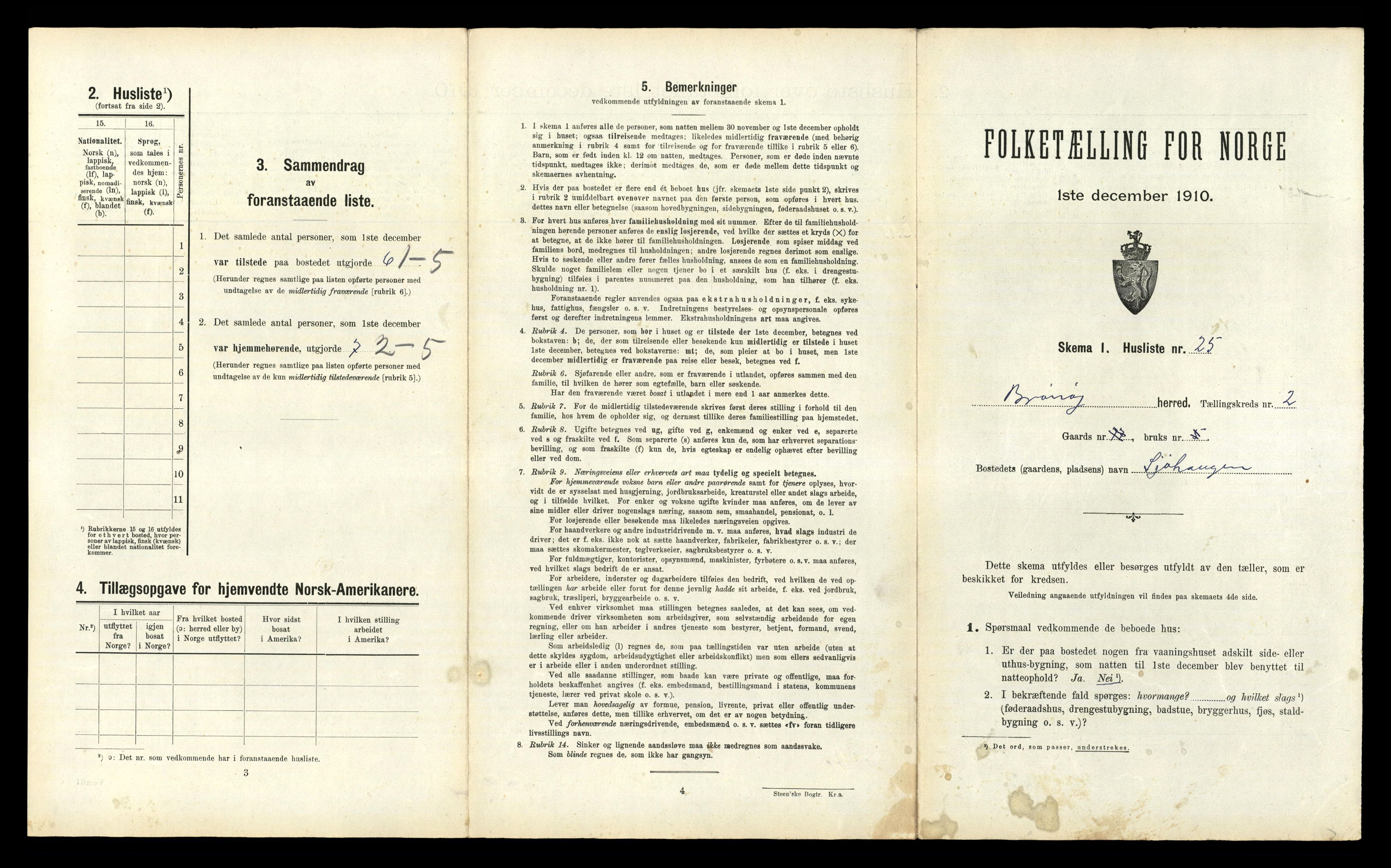 RA, 1910 census for Brønnøy, 1910, p. 173