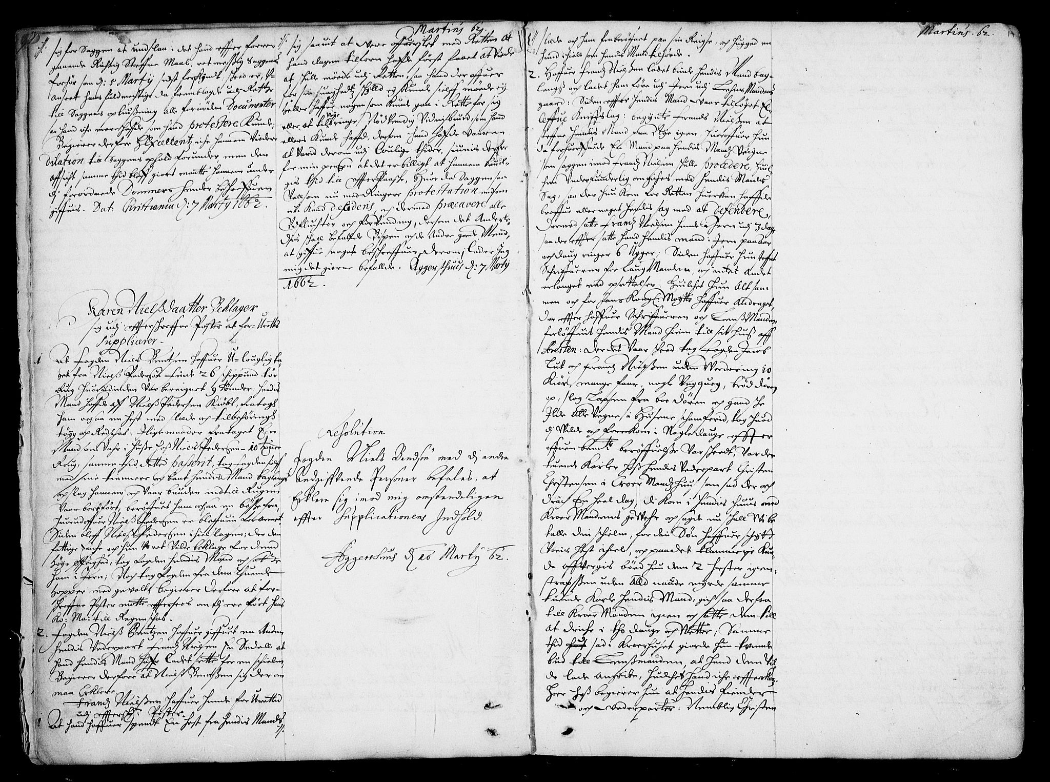 Stattholderembetet 1572-1771, AV/RA-EA-2870/Ad/L0001: Supplikasjons- og resolusjonsprotokoll, 1662-1669, p. 13b-14a